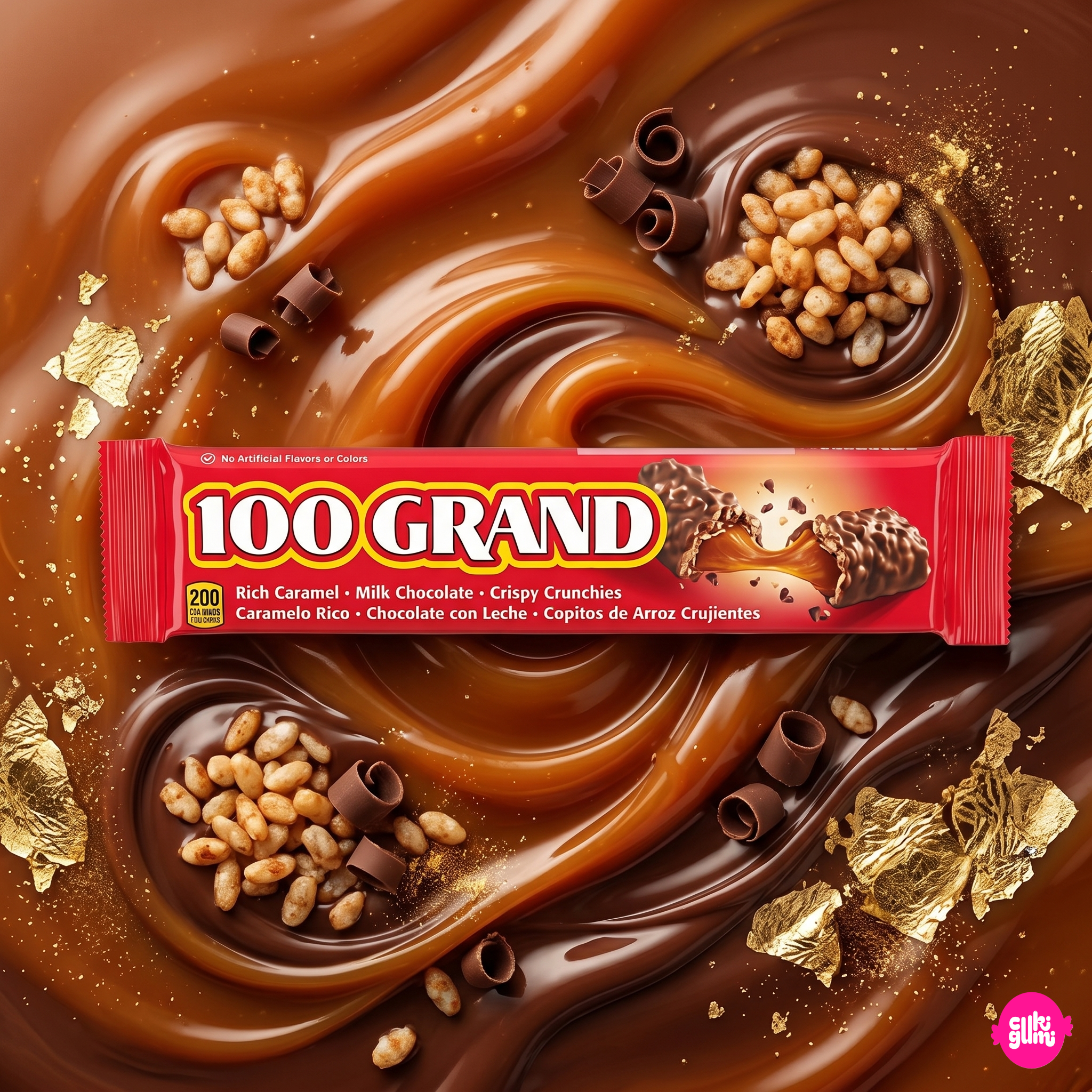 100 Grand 43g – Caramel Crispy Rice Milk Chocolate Bar