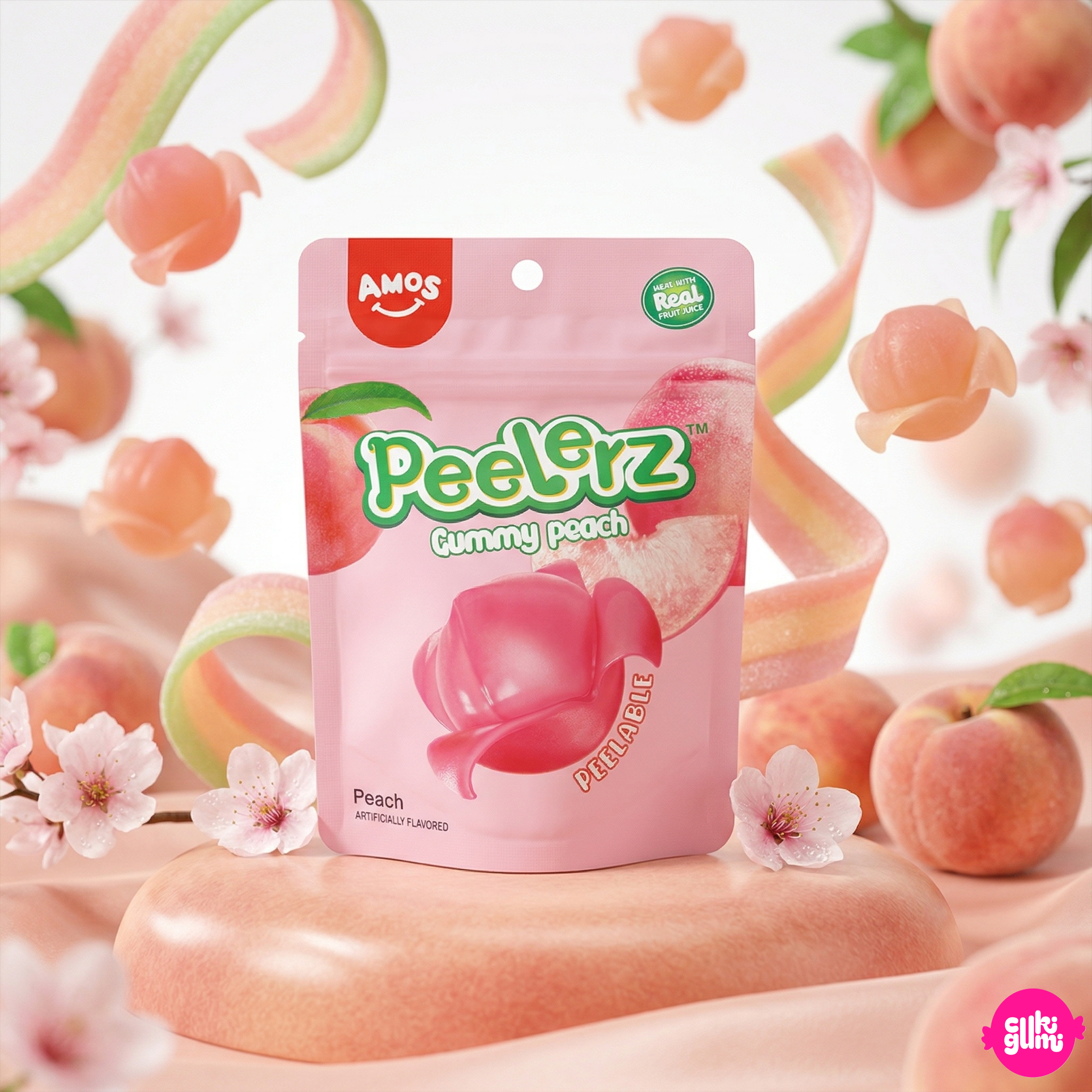 Hámozható Barackos Gumicukor 65 g – Amos Peelerz Gummy Peach