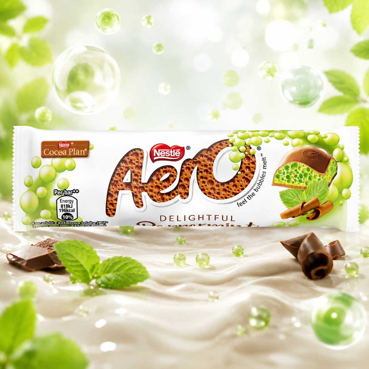 Aero Delightful Peppermint 36g – Mentás Buborékos Tejcsokoládé