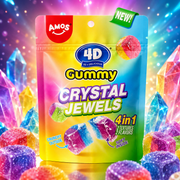 AMOS 4D roppanós kristály gumicukor 100 g – Amos 4D Crystal Candy Jewels Gummy 4-in-1