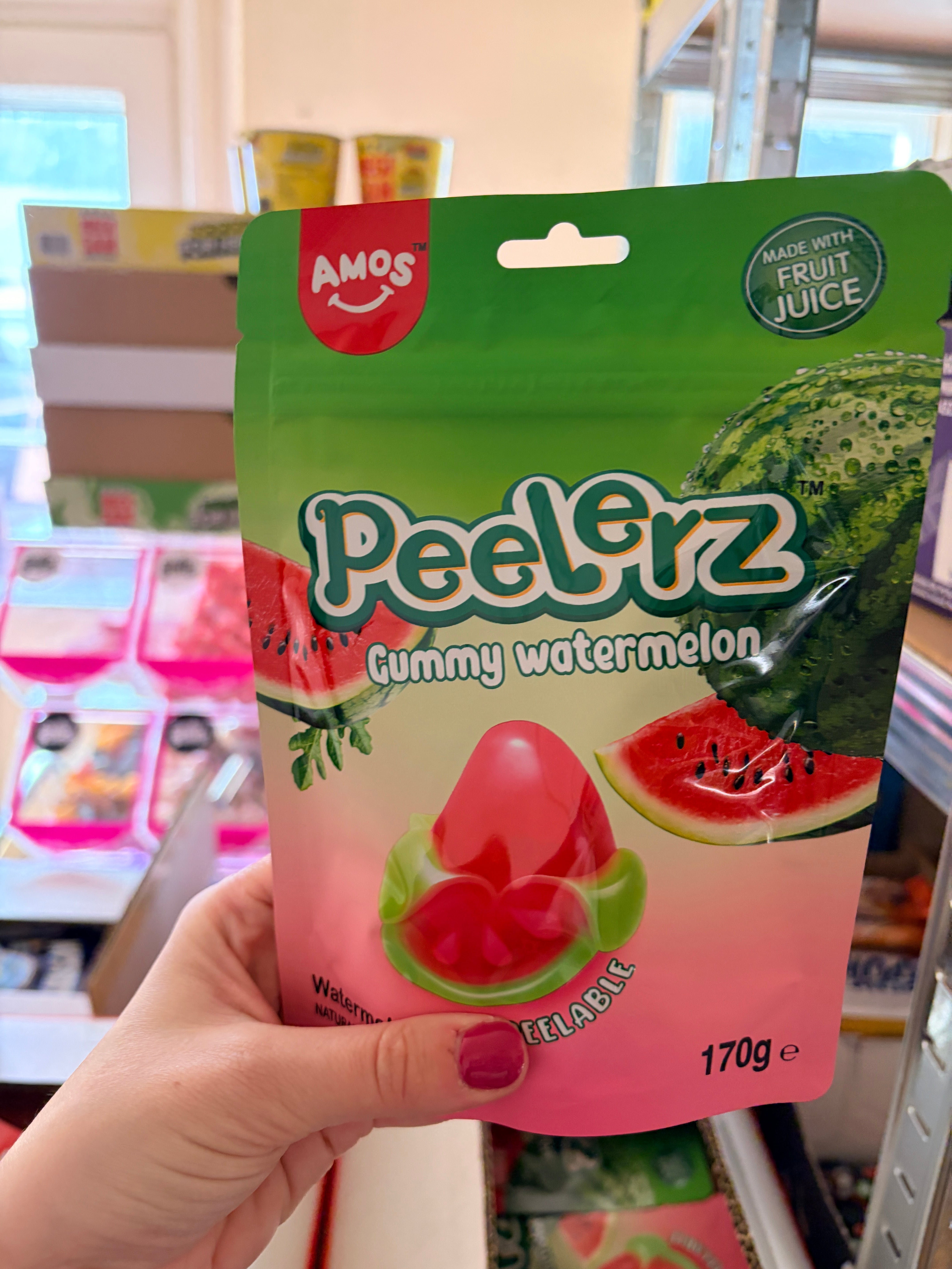 Amos Peelerz Gummy Watermelon 170 g – Hámozható Görögdinnyés Gumicukor