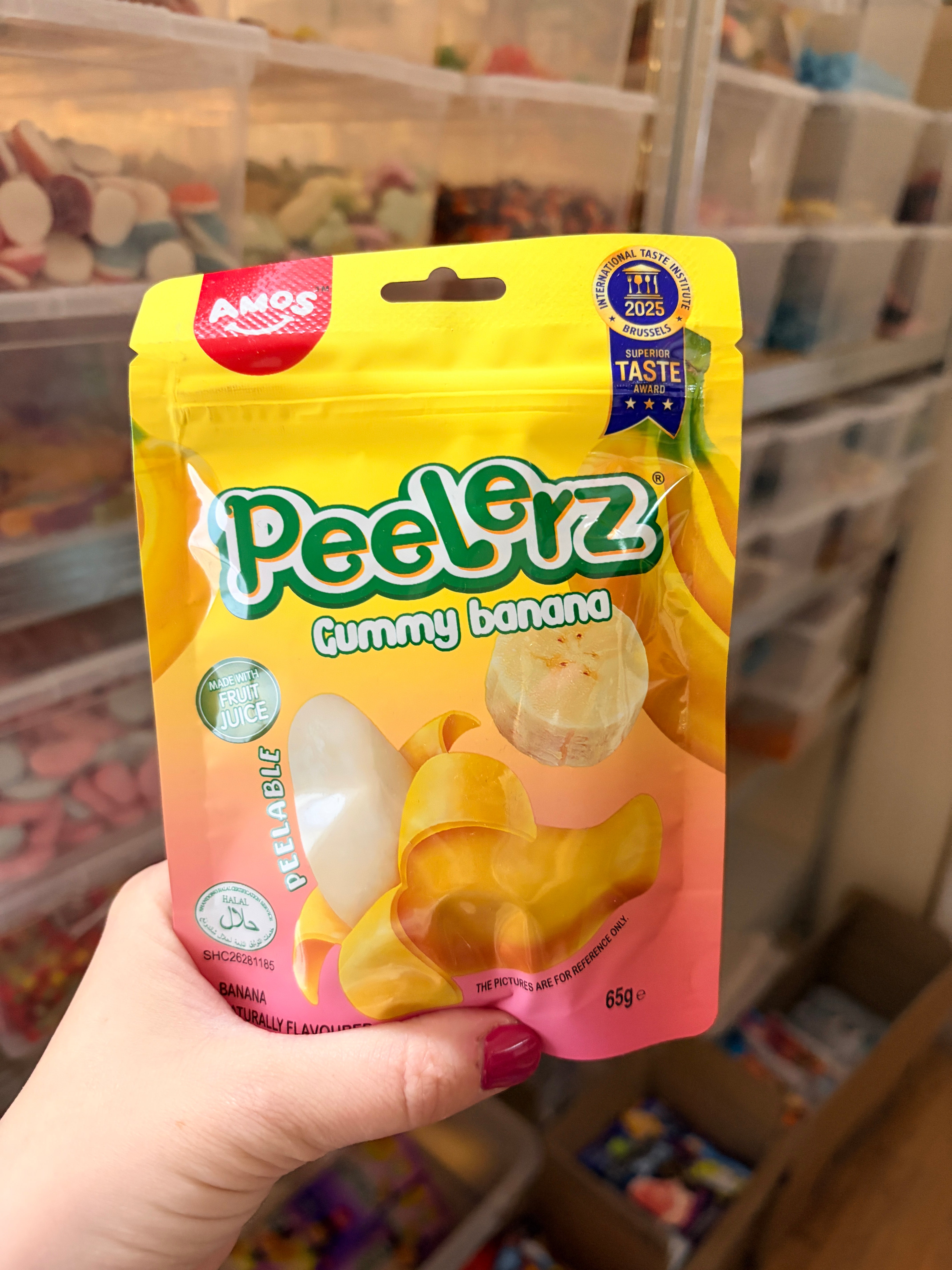 Amos Peelerz Hámozható Banános Gumicukor 65g