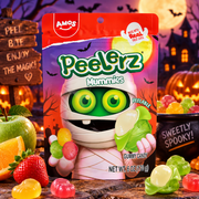 Amos Peelerz Mummies 170 g - Hámozható múmia alakú gyümölcsízű gumicukor 170 g