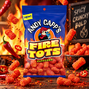Andy Capp's Fire Tots Puffcorn 43 g - Csípős puffasztott kukoricasnack 43 g