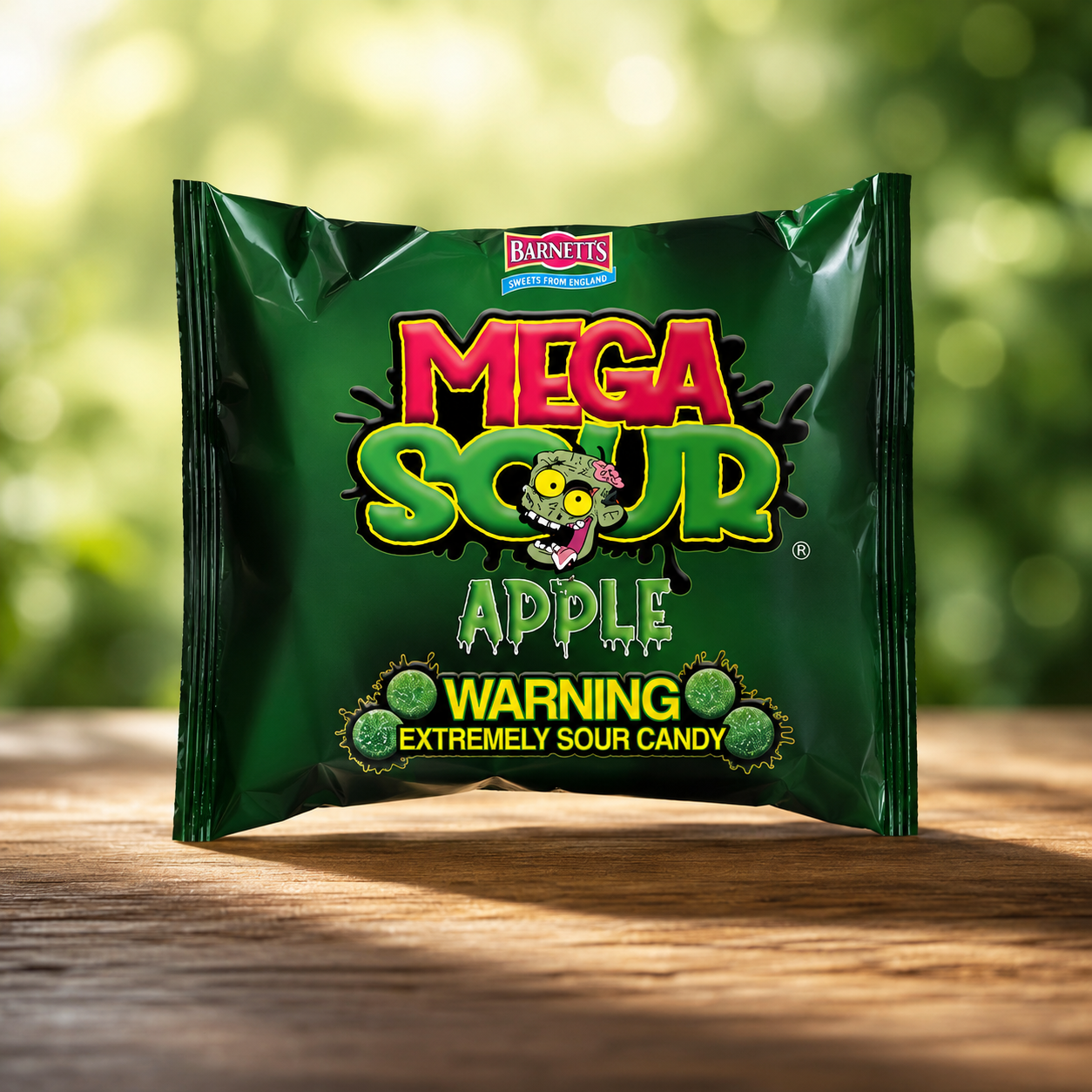 Barnetts Mega Sour Apple 104 g – Extrém Savanyú Almaízű Keménycukorka