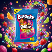 Bazooka Rattlerz Fruity 100 g – Gyümölcsös Rágós Cukorka Ropogós Bevonattal