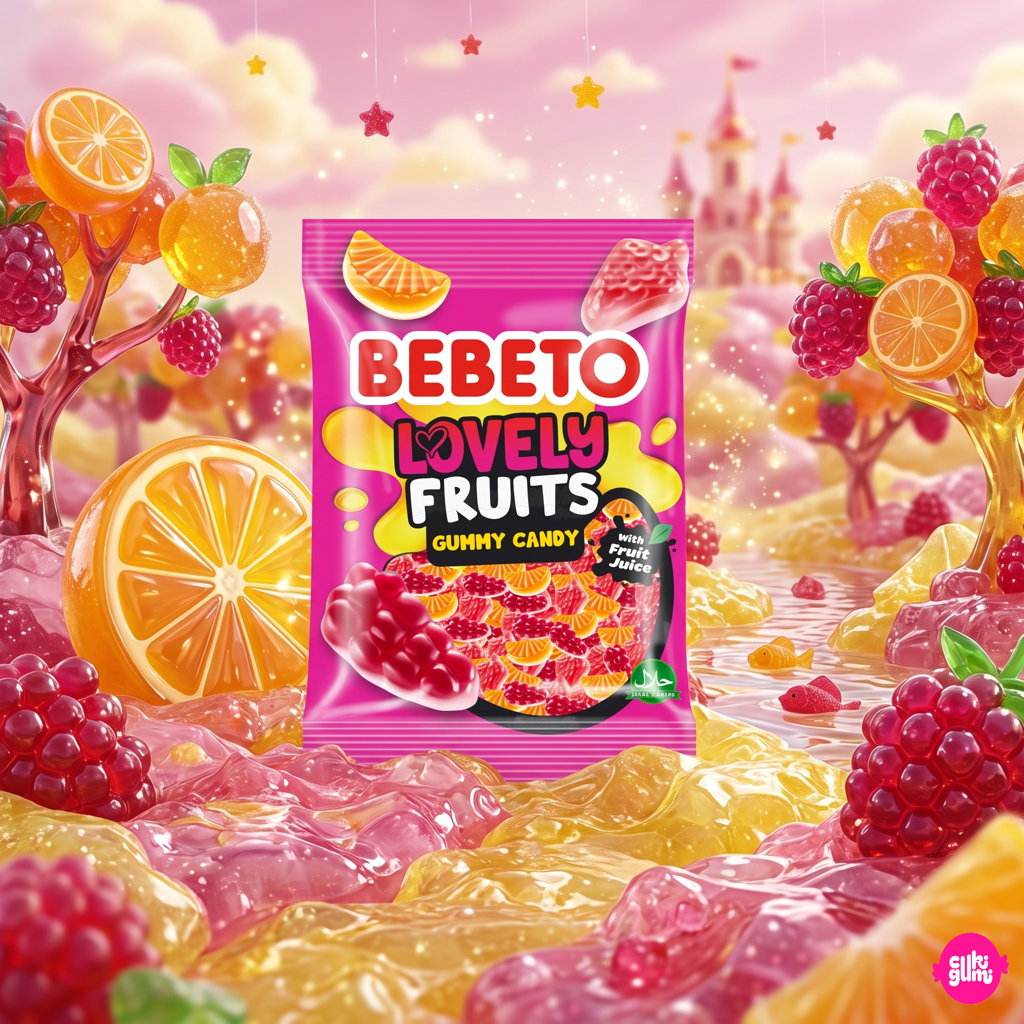 Bebeto Lovely Fruits 80 g – Gyümölcs Formájú Gumicukor Mix