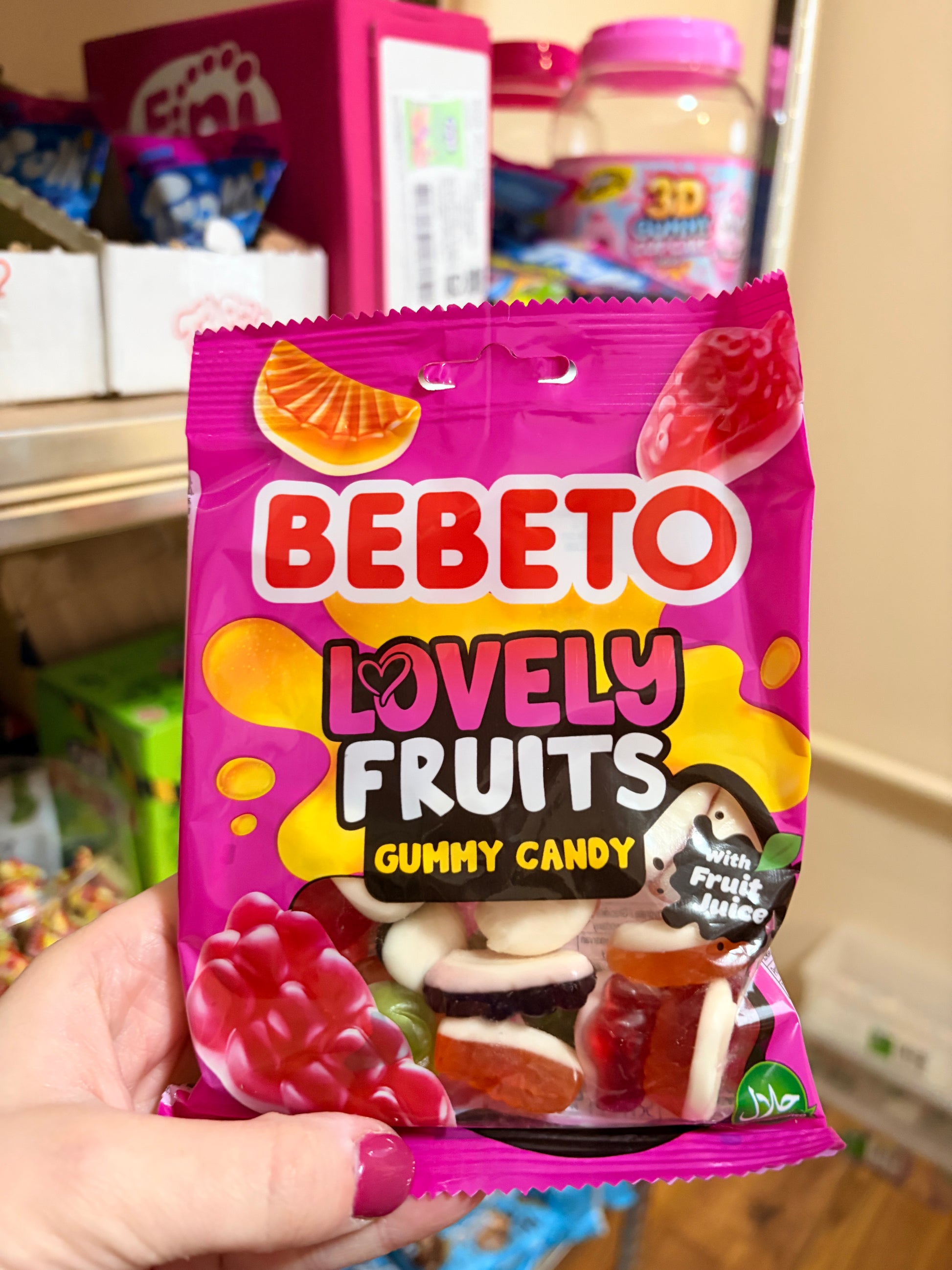 Bebeto Lovely Fruits 80 g – Gyümölcs Formájú Gumicukor Mix