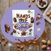 Hands Off Bites Almond 130g - Crunchy Salted Caramelized Almonds Coated in Chocolate