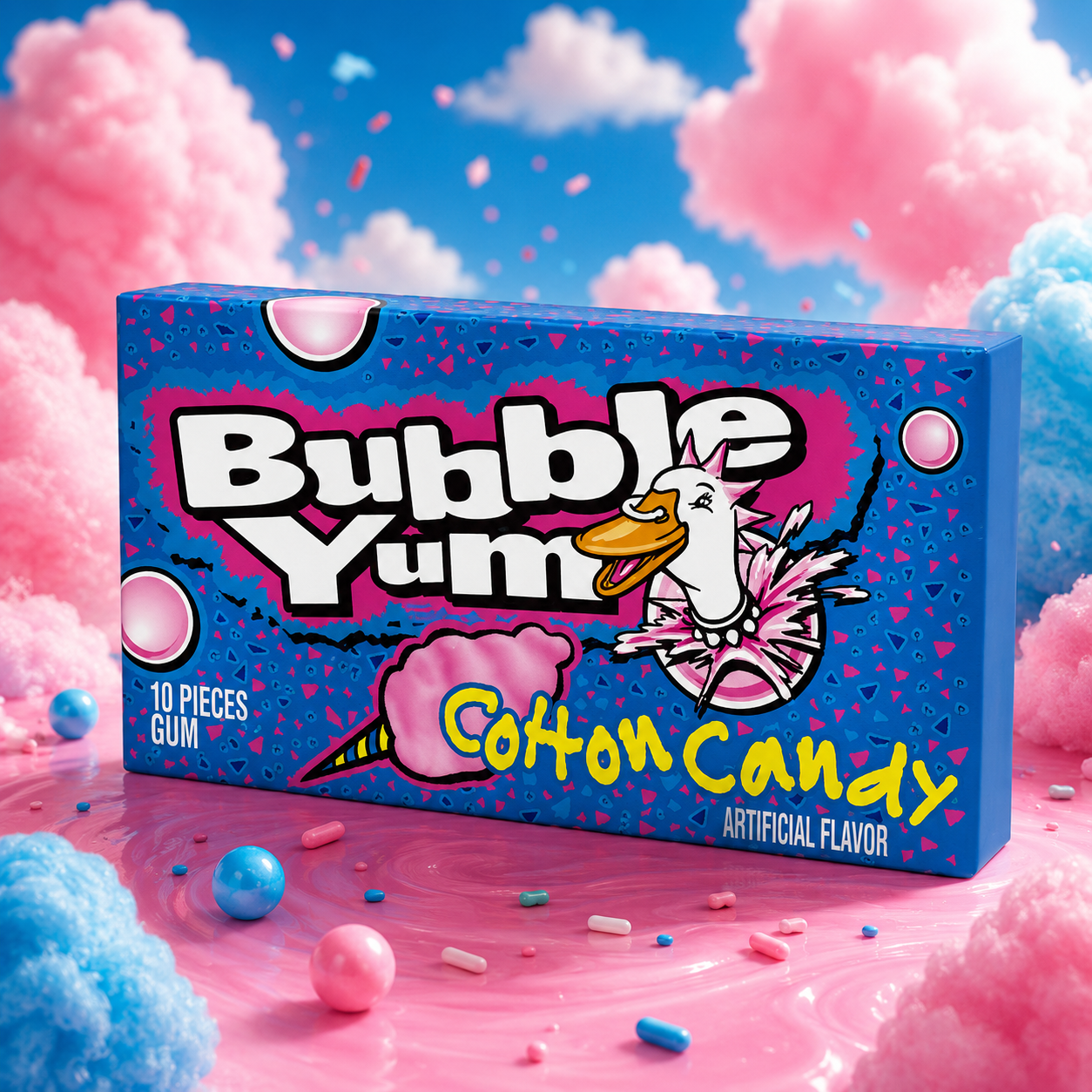 Bubble Yum Cotton Candy 80g – Cotton Candy Flavoured American Bubble Gum