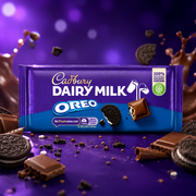 Cadbury Dairy Milk Oreo 120g – Tejcsokoládé Oreo Kekszdarabokkal és Vaníliás Krémtöltelékkel