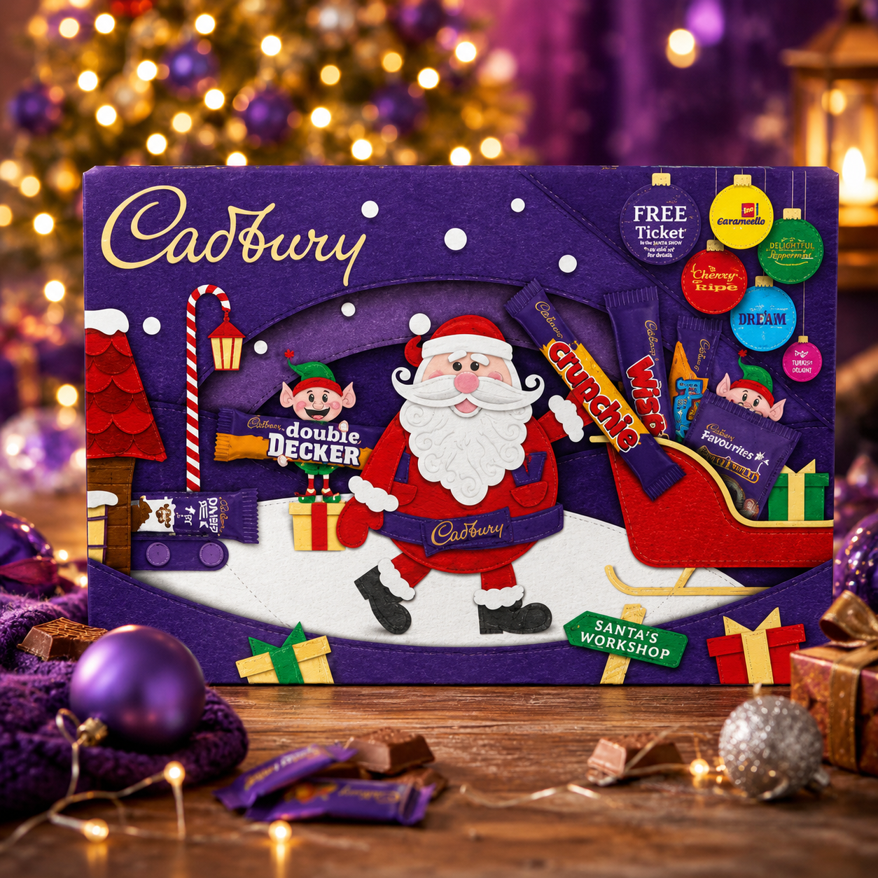 Cadbury Medium Santa Selection Box Karácsonyi Csokoládé Válogatás 125 g