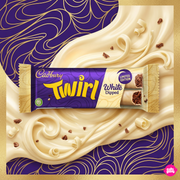 Cadbury Twirl White Dipped 43g - Milk chocolate bar coated with white chocolate