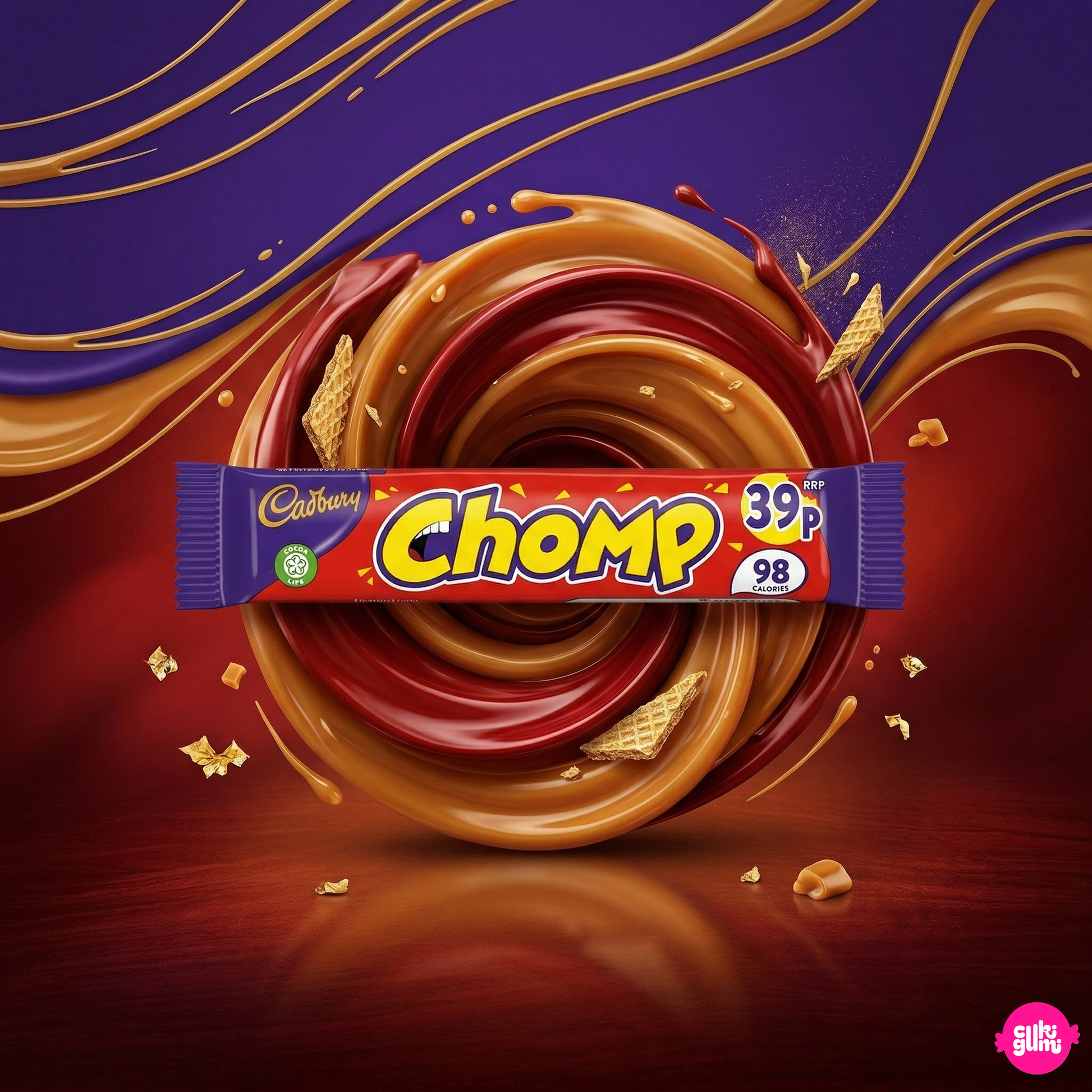 Cadbury Chomp 21 g - Karamellás tejcsokoládé szelet