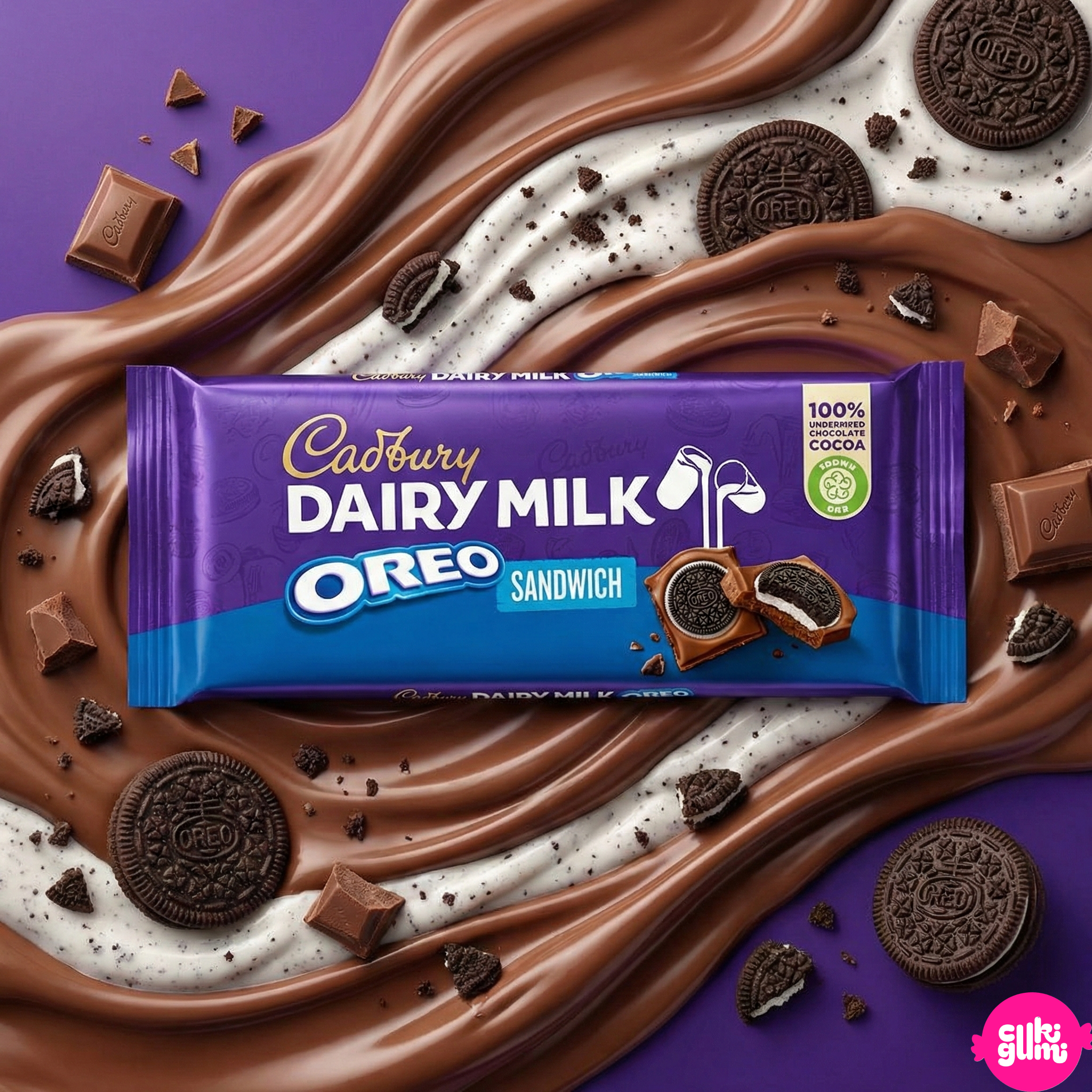 Cadbury Dairy Milk Oreo Szendvics Tejcsokoládé Kekszes Vaníliakrémes Töltelékkel 96g 2026.05.20