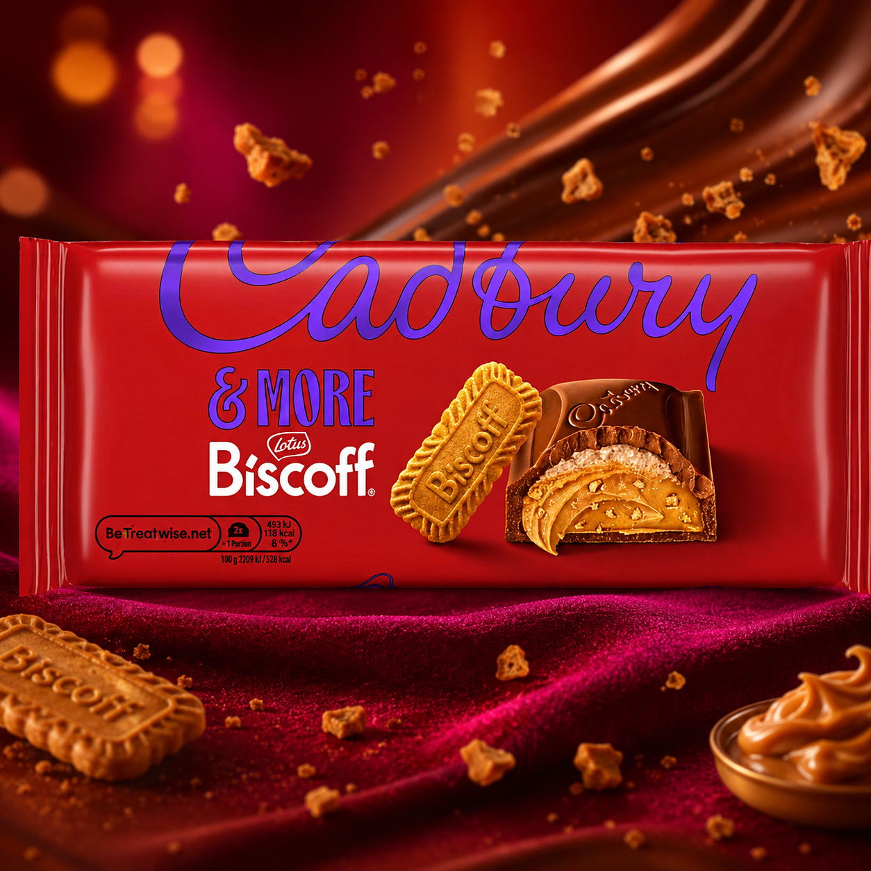 Cadbury & More Lotus Biscoff 195g – Lotus Biscoff Kekszes Tejcsokoládé