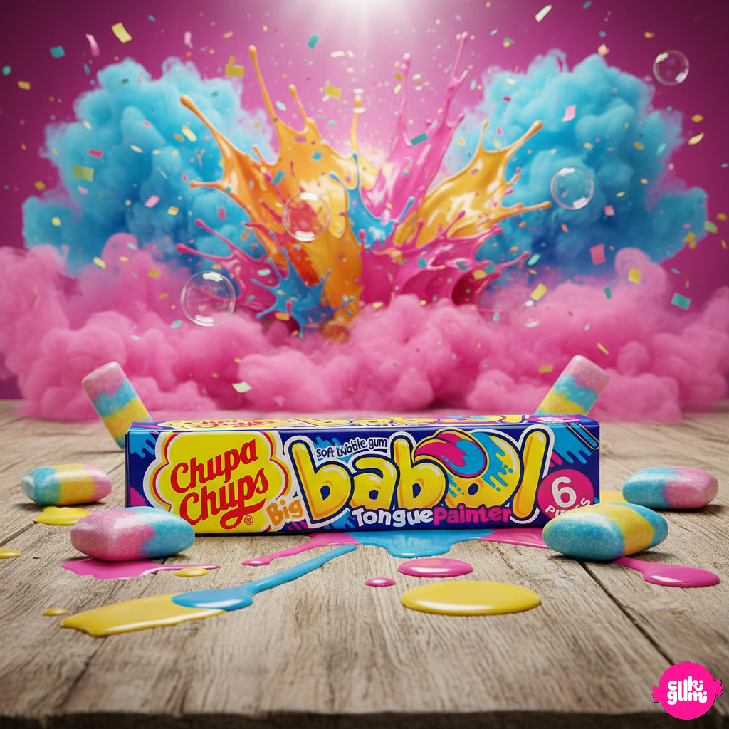 Chupa Chups Big Babol – Nyelvszínező Málnás Rágógumi 28g