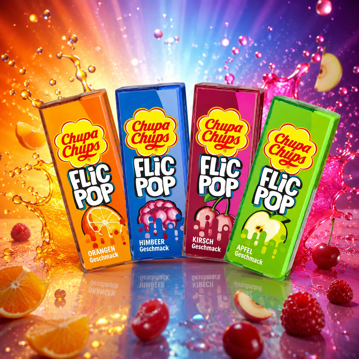 Chupa Chups Flic Pop Fruity 14g – Gyümölcsízű Visszazárható Nyalóka
