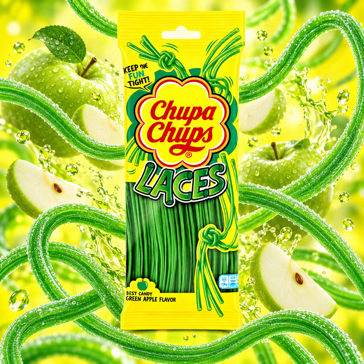 Chupa Chups Laces Green Apple