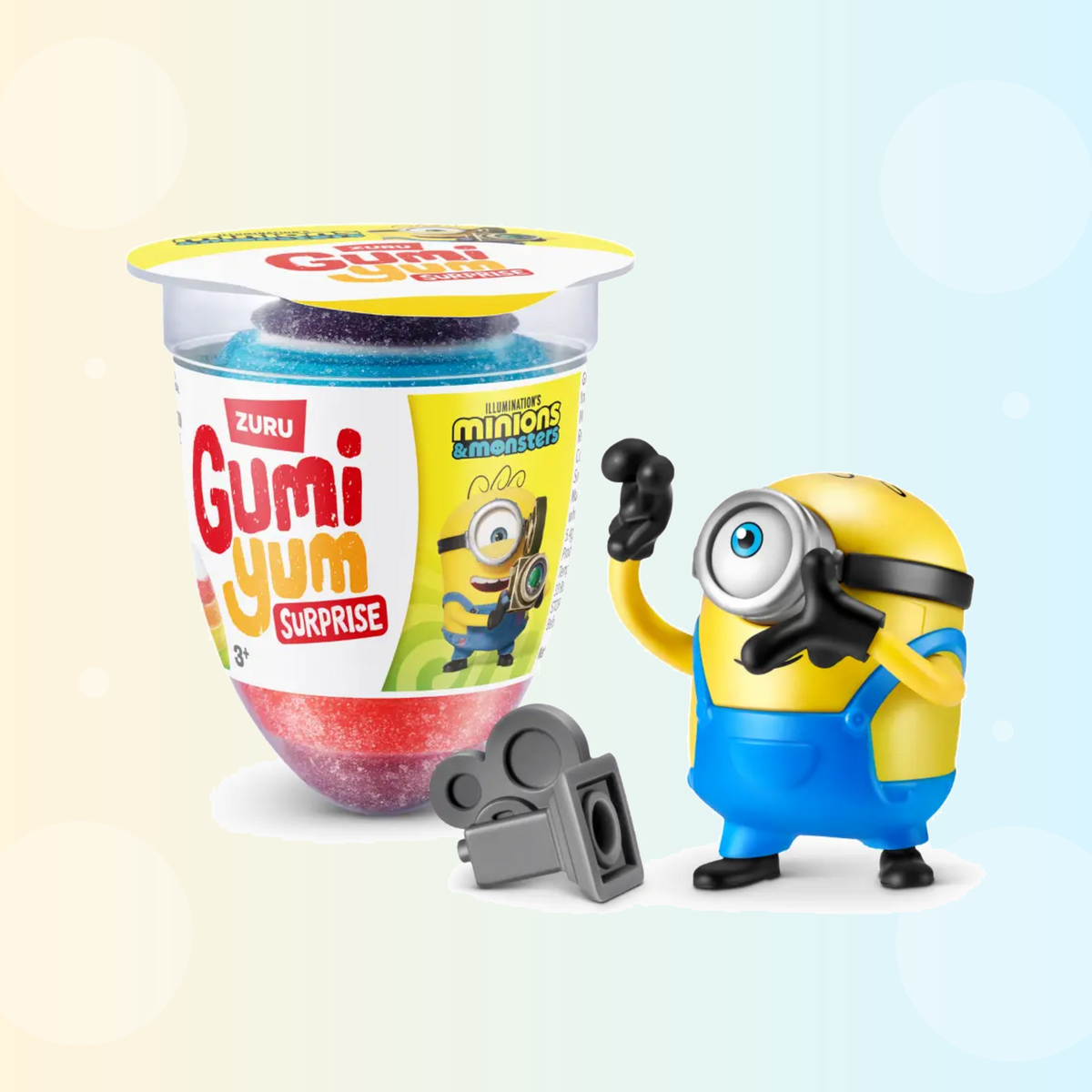 ZURU Gumi Yum Surprise Minions – Gyümölcsös gumicukor meglepetés Minions figurával 26 g