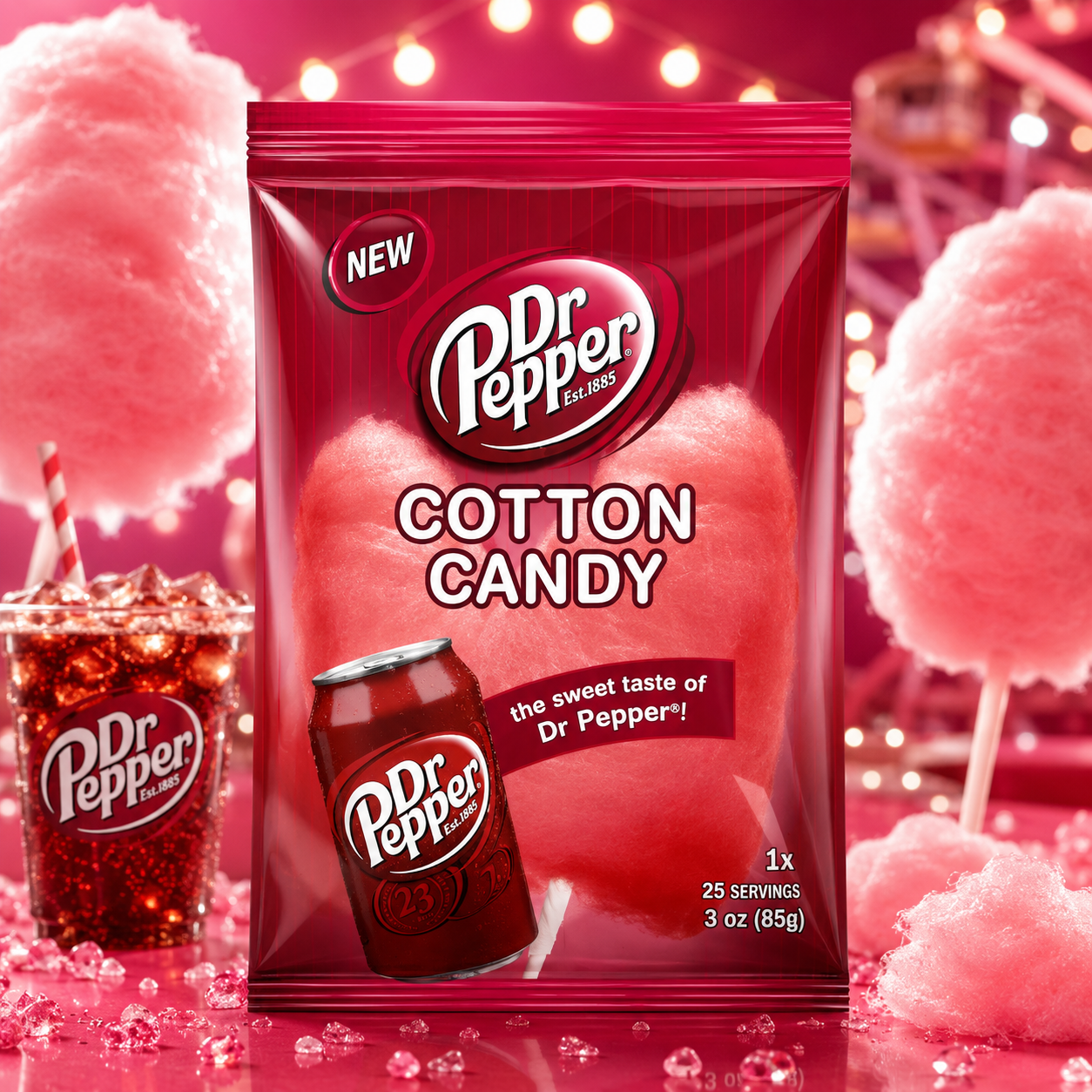Dr Pepper Cotton Candy 88g – Dr Pepper Ízű Amerikai Vattacukor