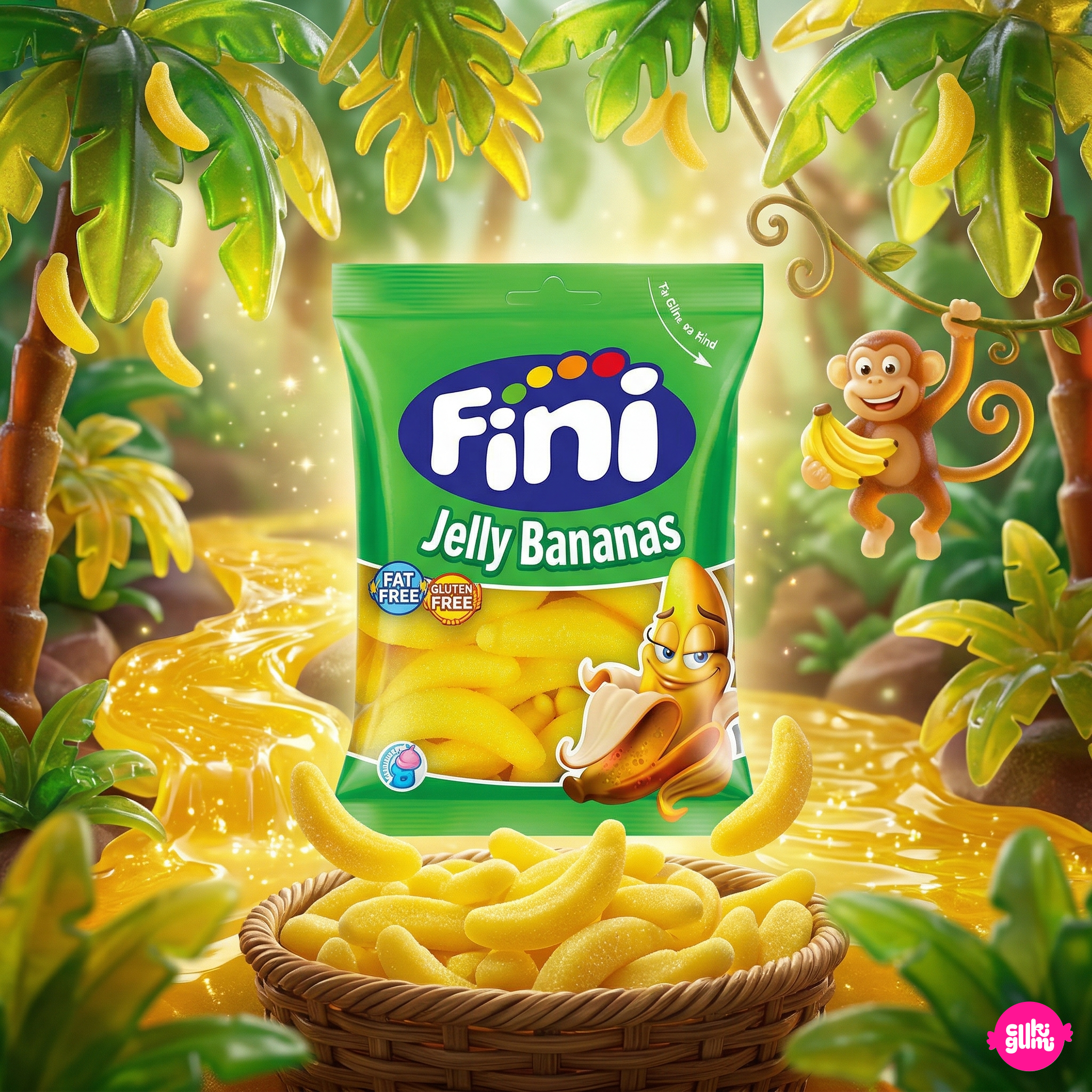 Fini Halal Jelly Bananas 75 g – Banán Ízű Gumicukor