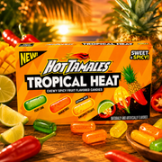 Hot Tamales csípős trópusi gyümölcsízű rágós cukorka 120 g – Hot Tamales Tropical Heat