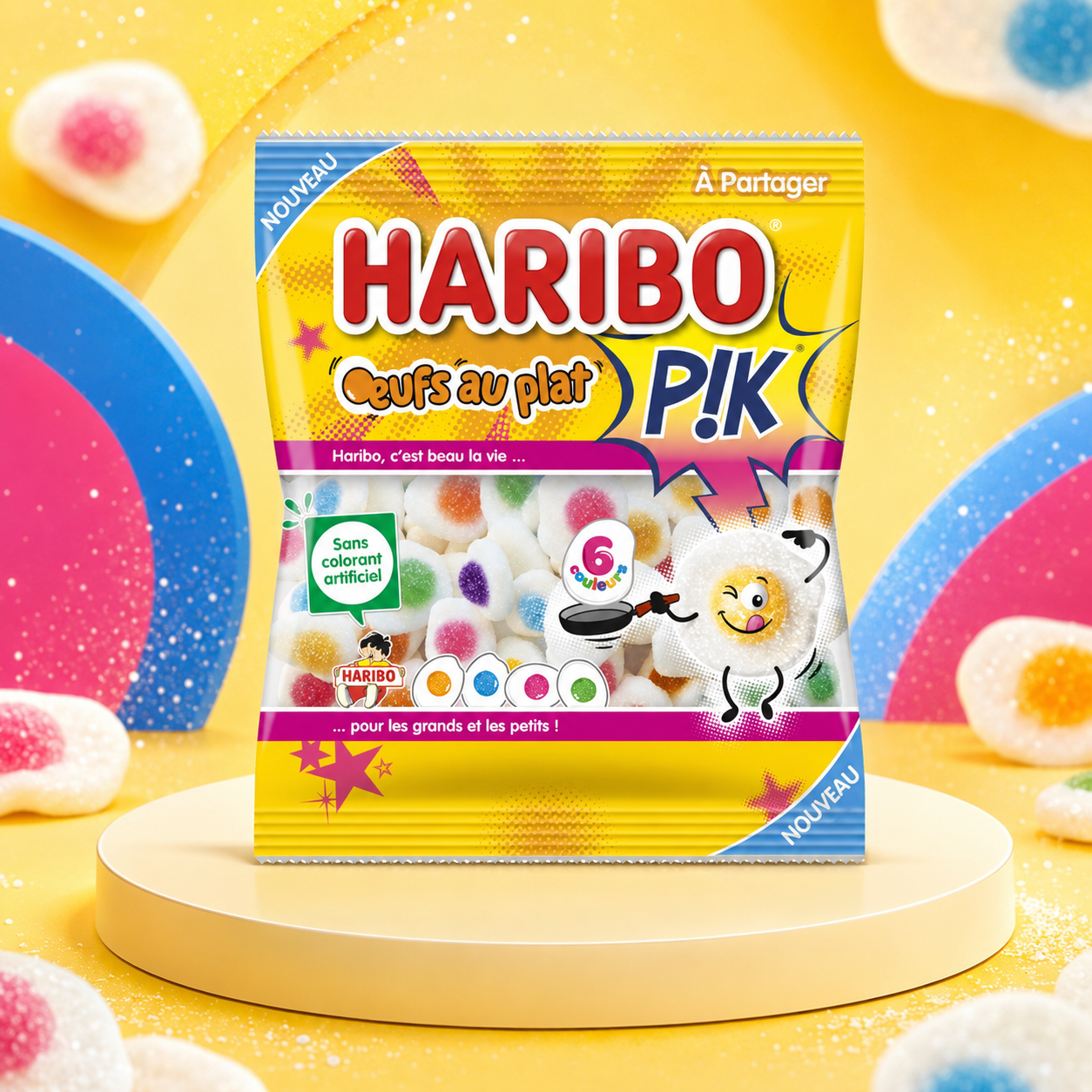 Haribo Fried Egg Pik 120 g – Savanyú Tükörtojás Formájú Gumicukor