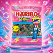 Haribo Bubblegum Bottles Z!ng 140 g – Savanyú Rágógumi Ízű Gumicukor