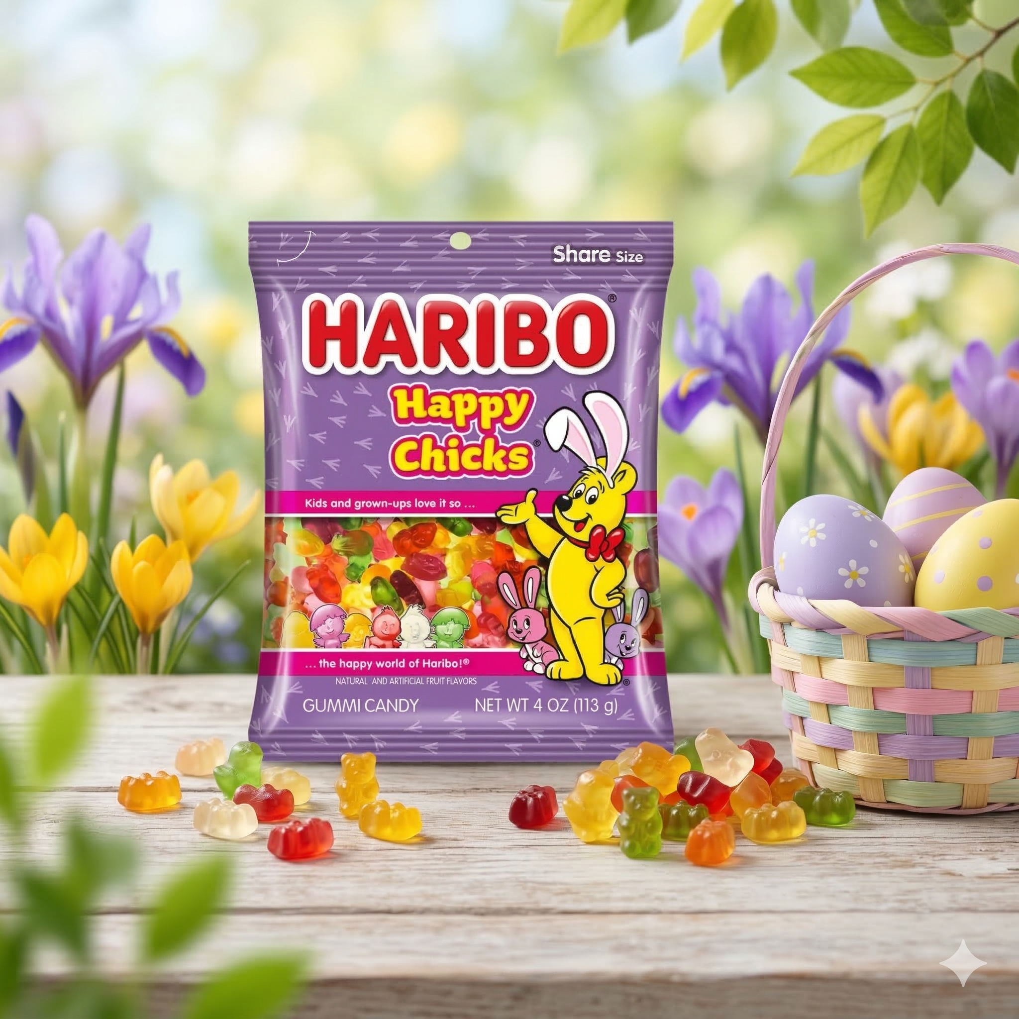 Haribo Gyümölcsös gumicukor csibék 113 g