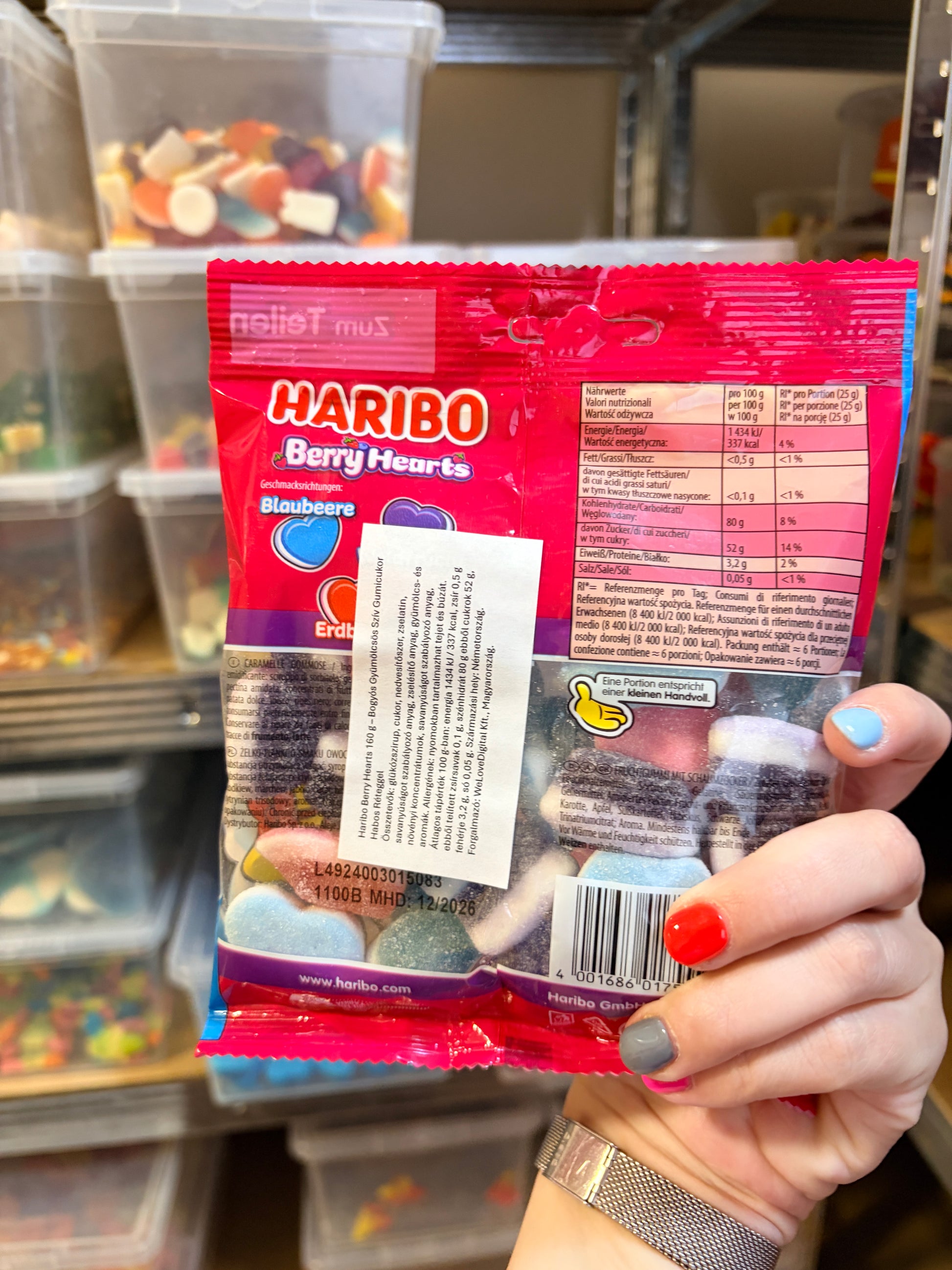 Haribo Berry Hearts 160 g – Bogyós Gyümölcsös Szív Gumicukor Habos Réteggel
