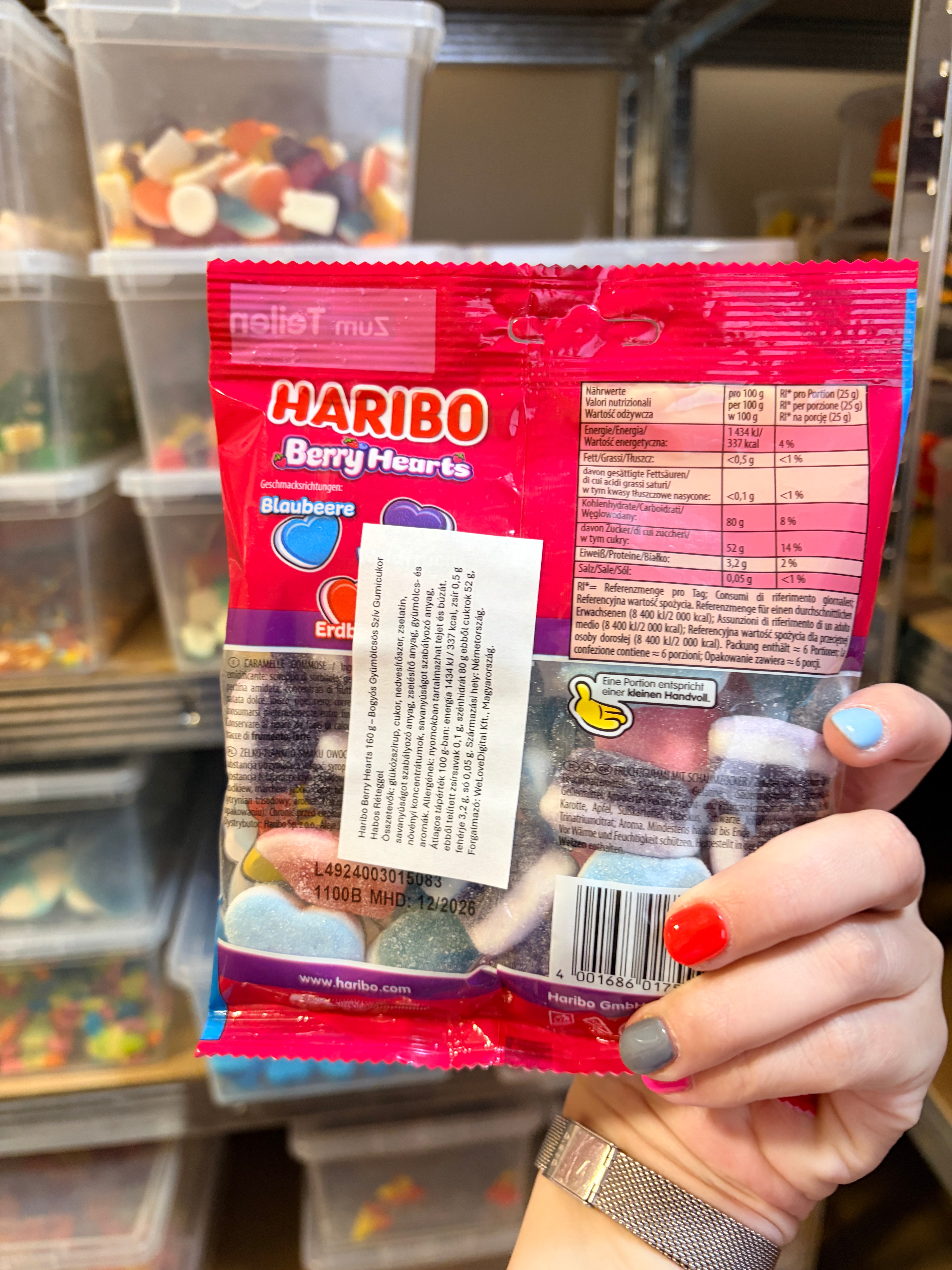Haribo Berry Hearts 160 g – Bogyós Gyümölcsös Szív Gumicukor Habos Réteggel