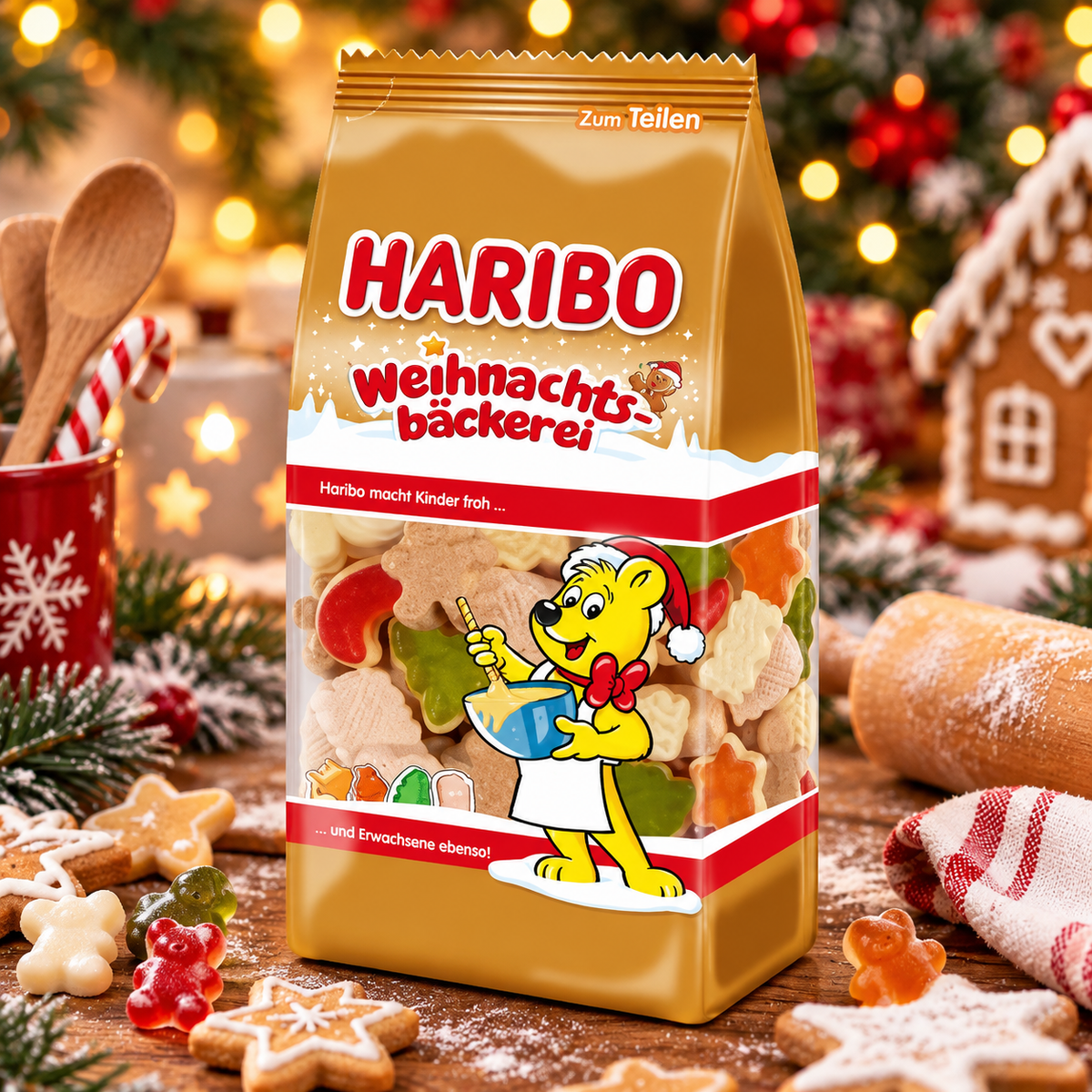 Haribo Christmas Bakery – Karácsonyi gyümölcsös habcukor és gumicukor válogatás 250 g