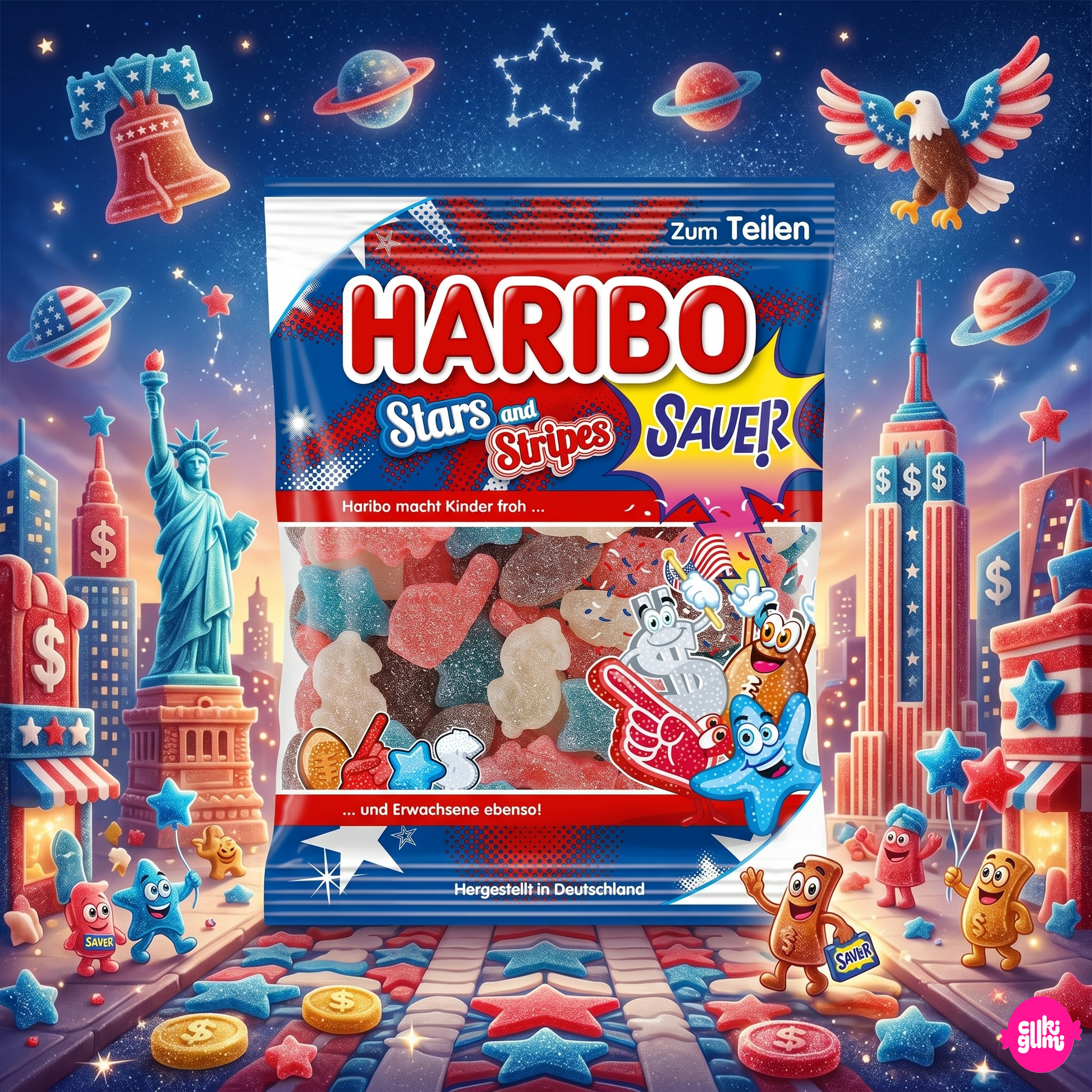Haribo Stars and Stripes sour 175g