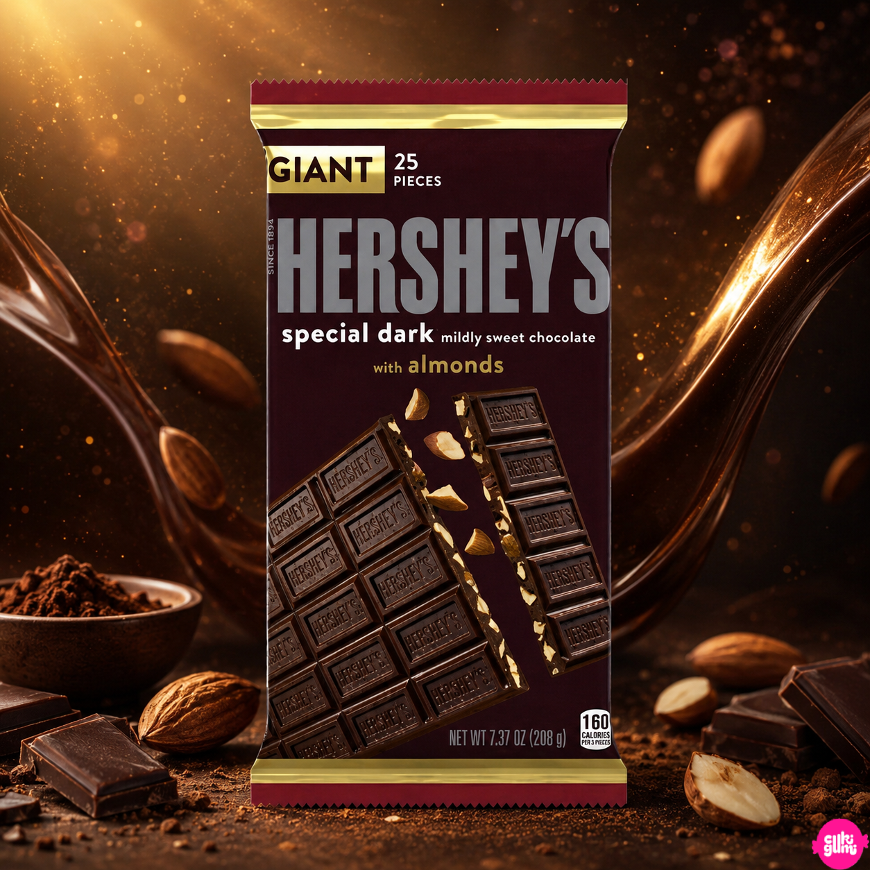 Hershey's Special Dark with Almonds Giant 209 g – Étcsokoladé Mandulával