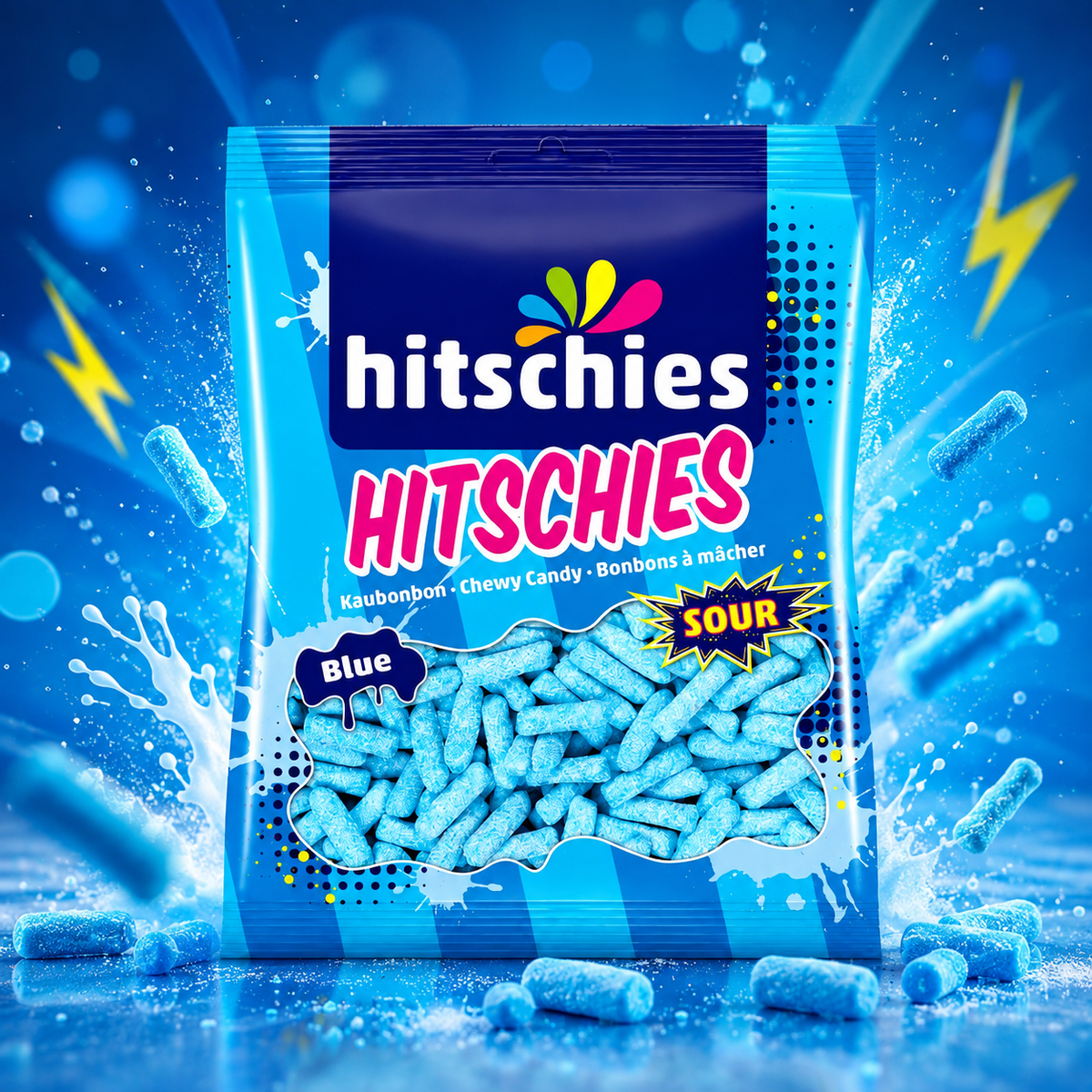 Hitschies Sour Raspberry extra savanyú málna ízű drazsírozott rágócukorka 125 g