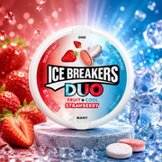 Ice Breakers Mints Duo Strawberry 36g – Cukormentes Epres Mentolos Drazsé