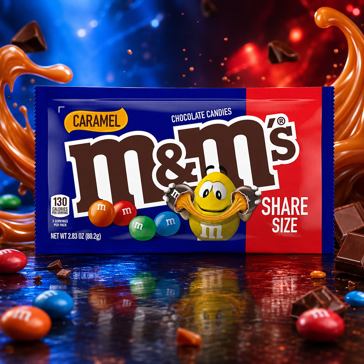 M&M's Caramel 80g – Karamellás Tejcsokoládés Drazsé