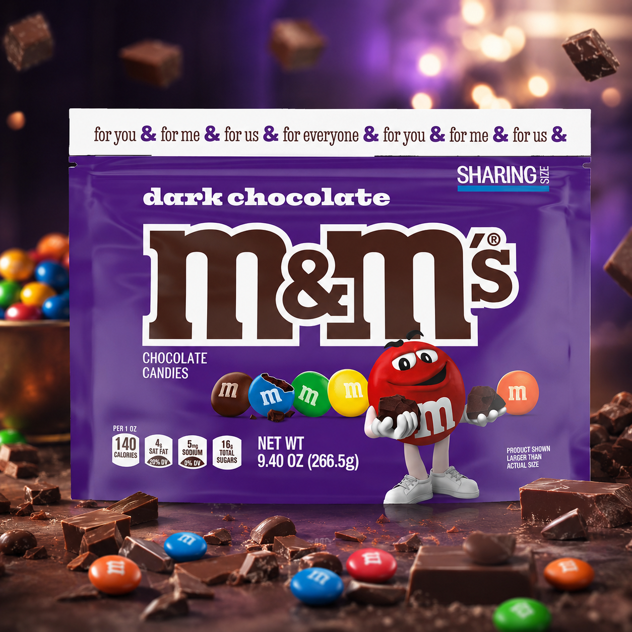 M&M's Dark Chocolate 266g – Étcsokoládés Drazsé