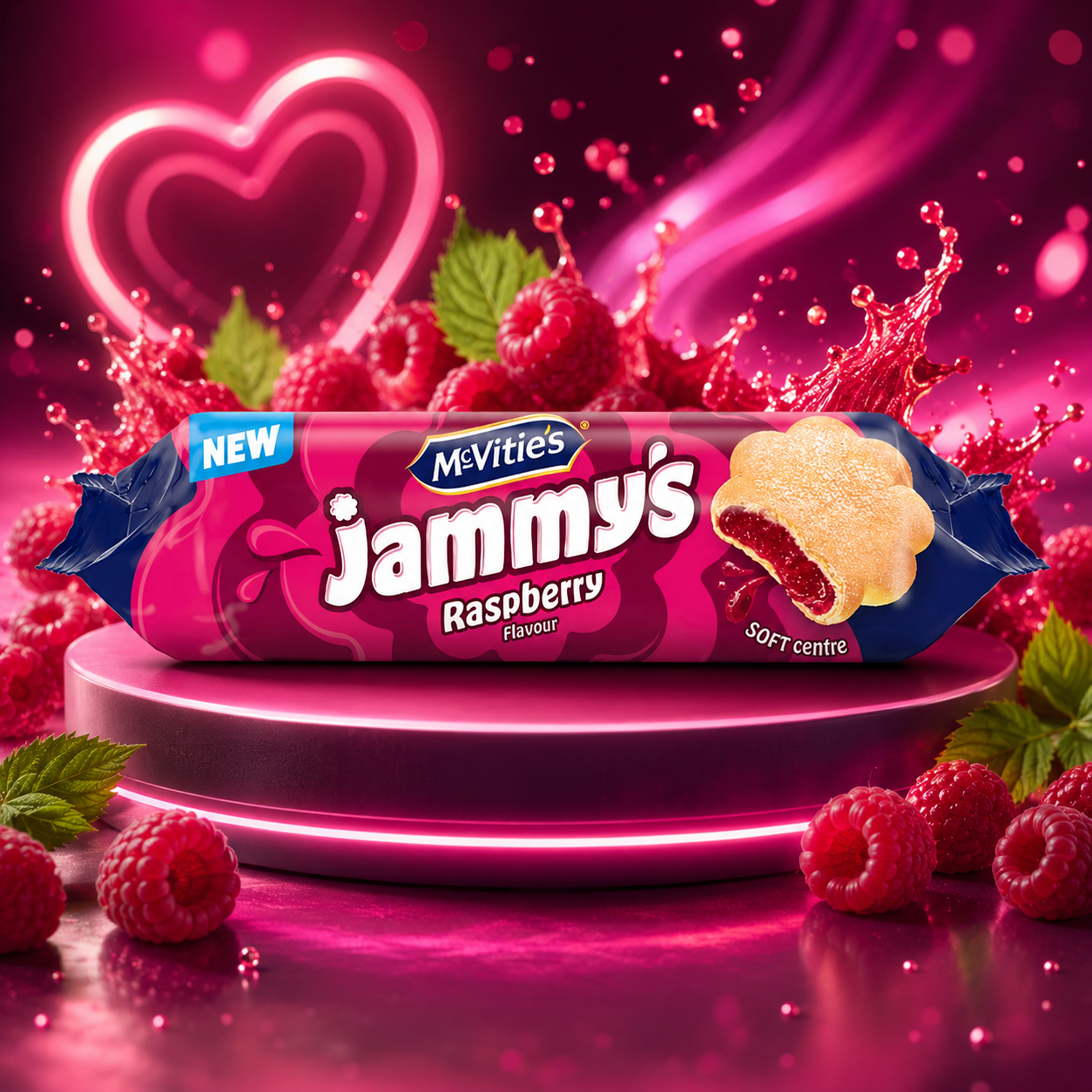 McVitie's Jammy's Raspberry 136,5 g – Málnaízű Töltelékkel Készült Omlós Keksz