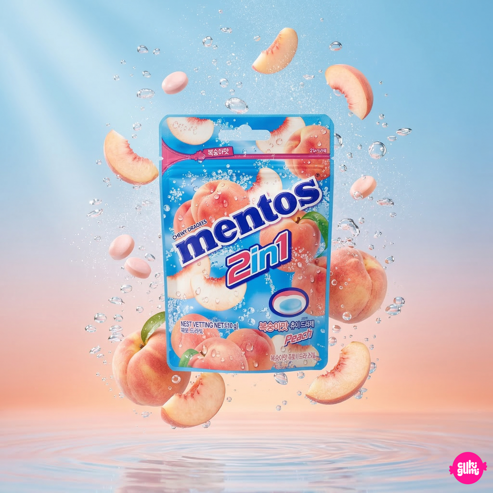 Mentos Barackos szódás rágós cukorka 45 g