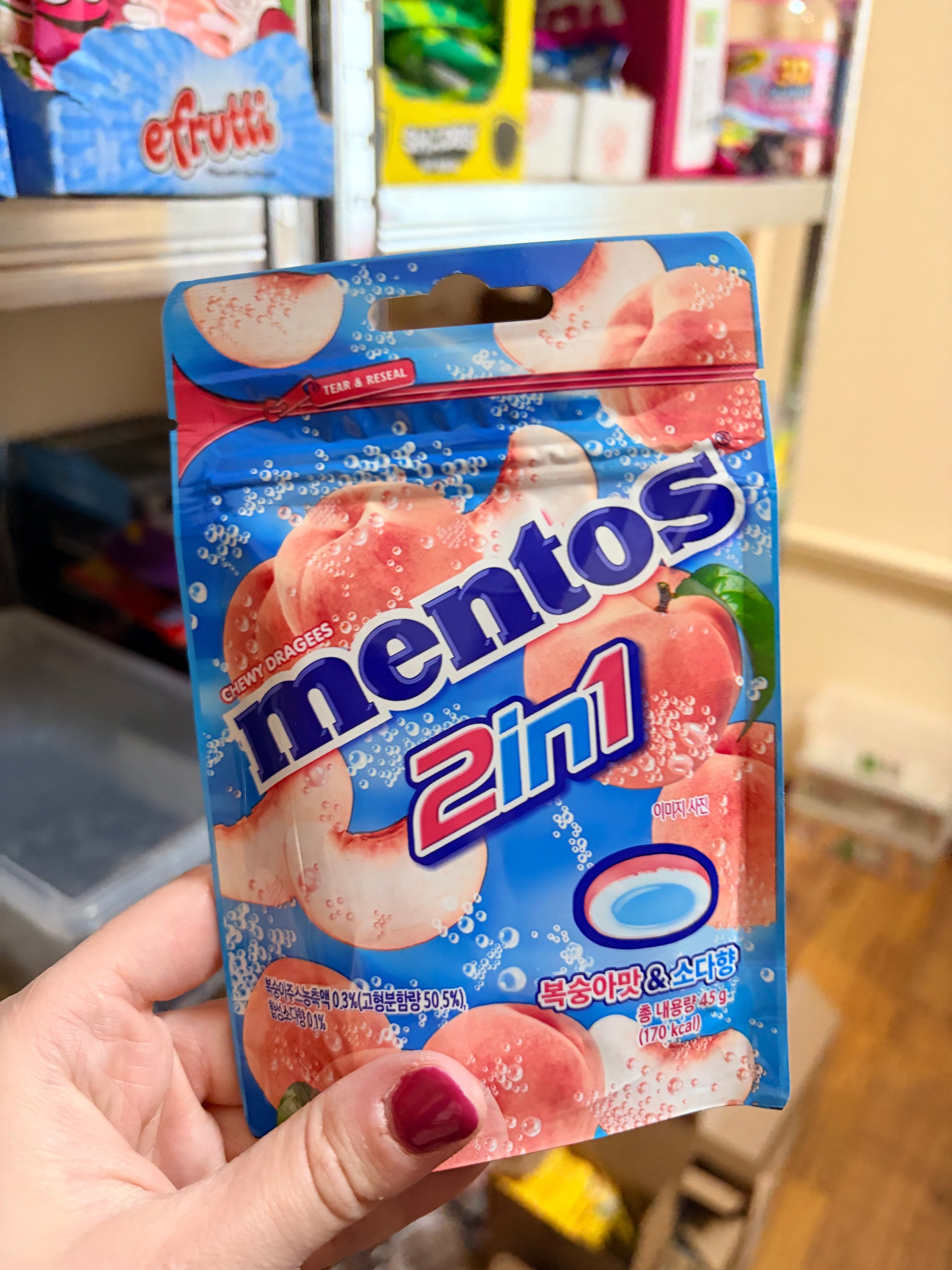 Mentos Barackos szódás rágós cukorka 45 g