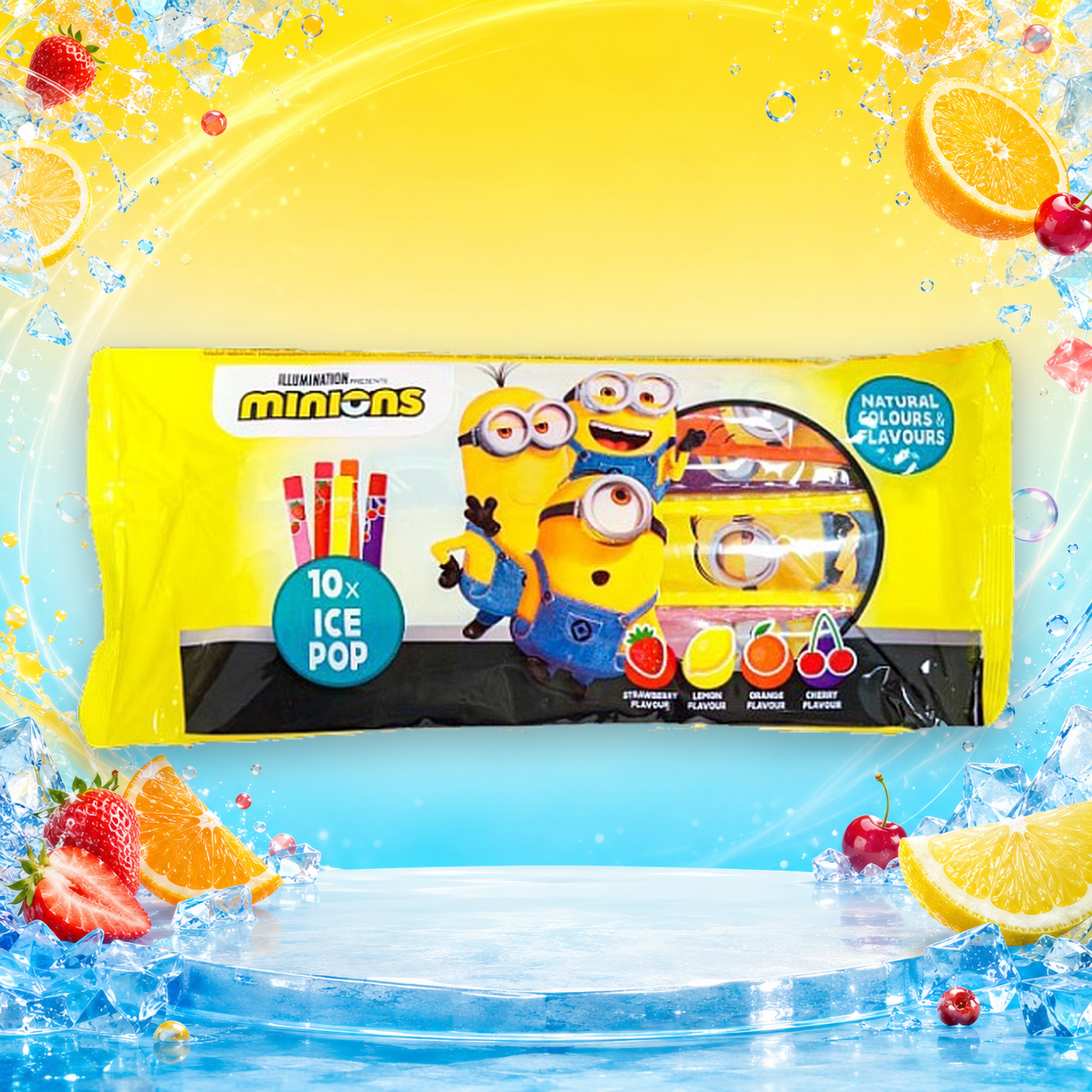 Minions Squeezee Ice Pop 10 Pack 500 ml – Fagyasztható, Vegyes Gyümölcsízű Jégnyalikák