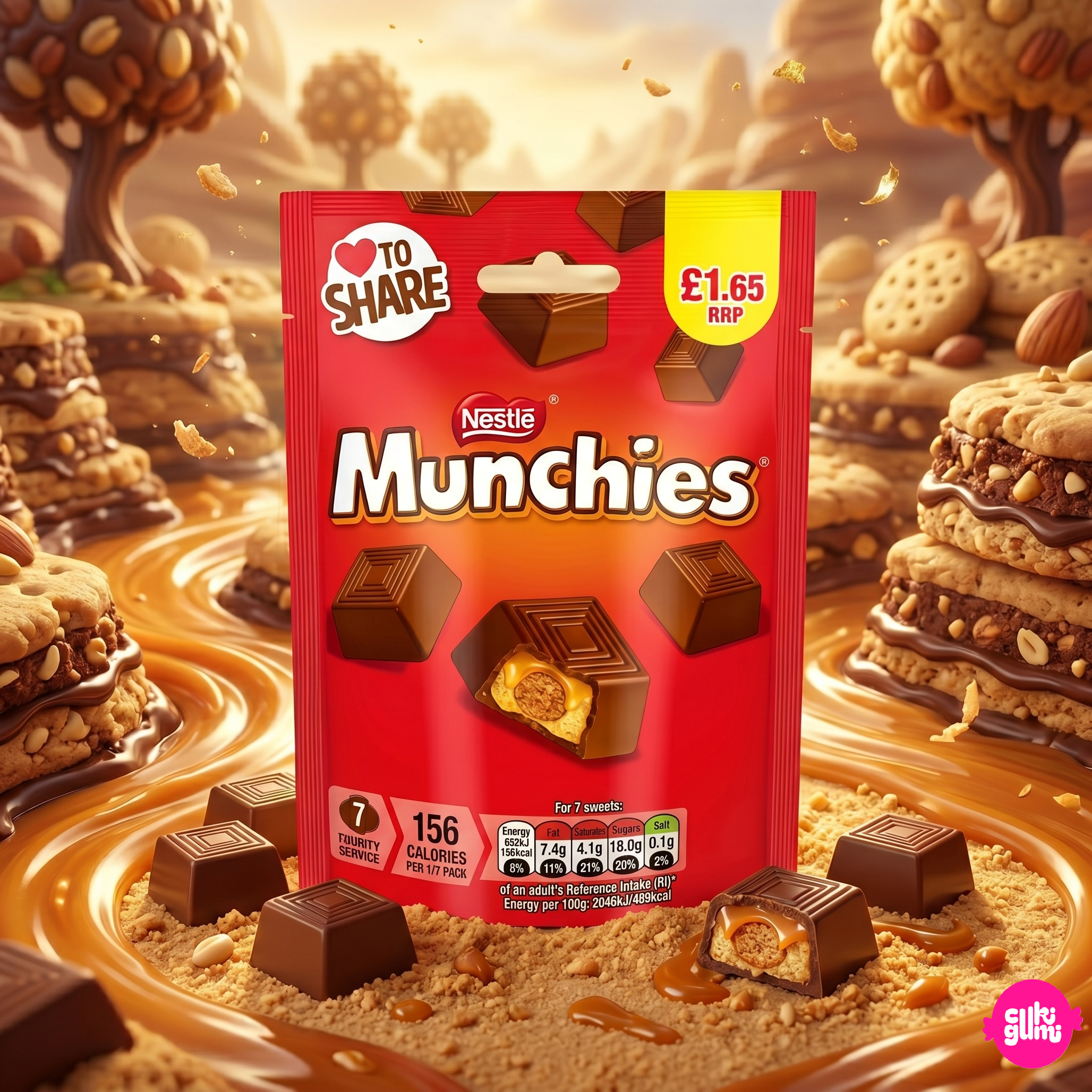 Munchies 81g – Caramel Biscuit Milk Chocolate Bites