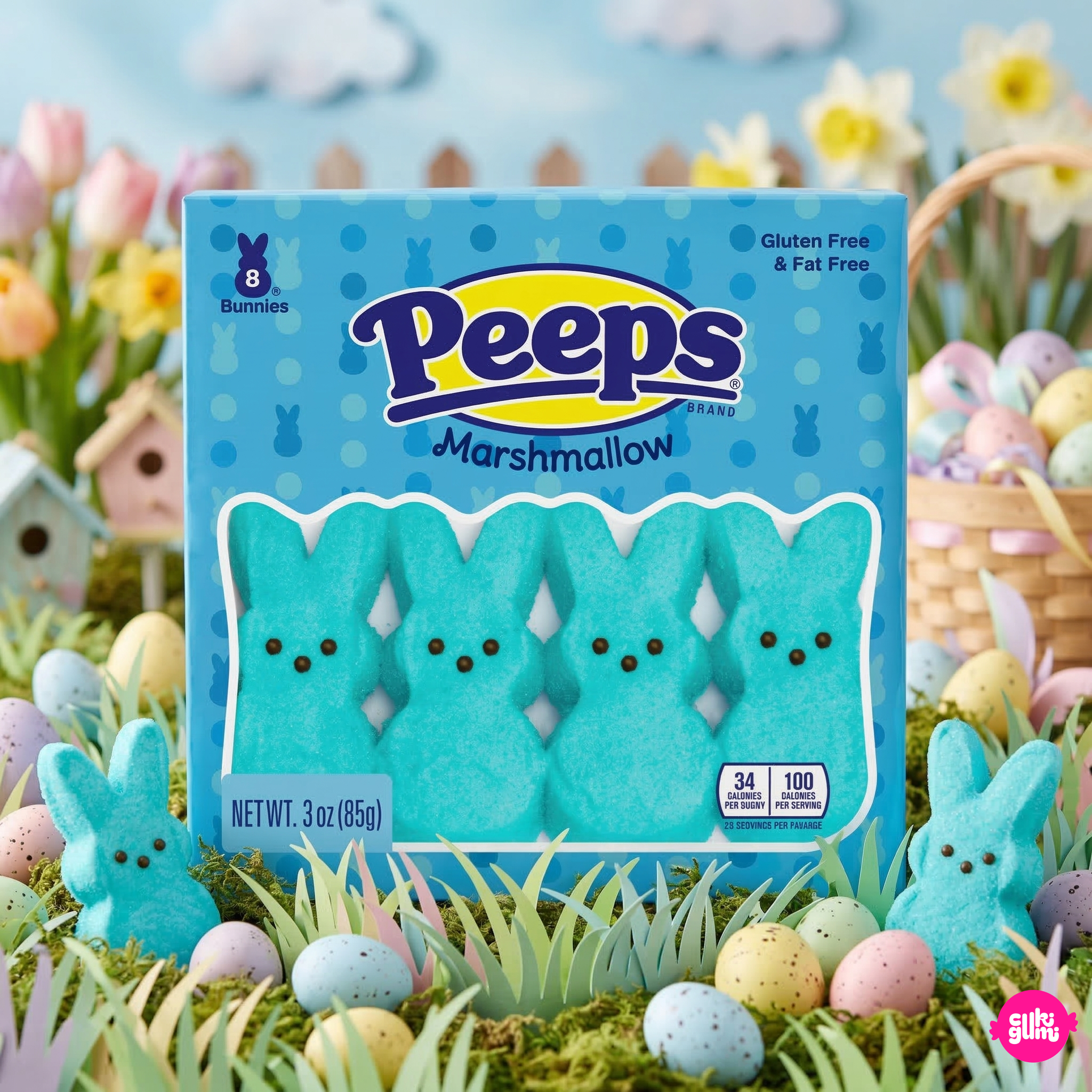 Peeps Kék pillecukor nyuszik 8 db 85 g