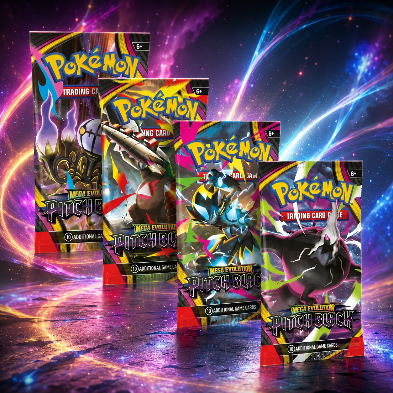 Pokémon TCG: Mega Evolution—Pitch Black Booster – Angol eredeti Pokémon Kártyacsomag
