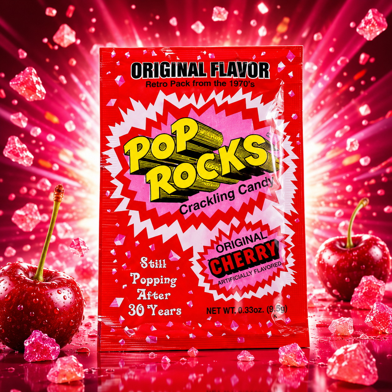 Pop Rocks Cherry 10g – Cseresznye Ízű Pattogó Cukorka