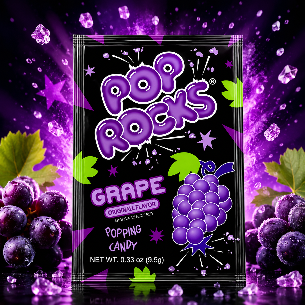 Pop Rocks Grape 10g – Szőlő Ízű Pattogó Cukorka