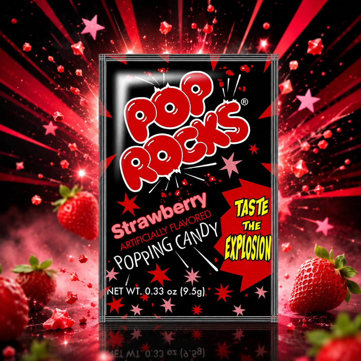 Pop Rocks Strawberry 10g – Eper Ízű Pattogó Cukorka