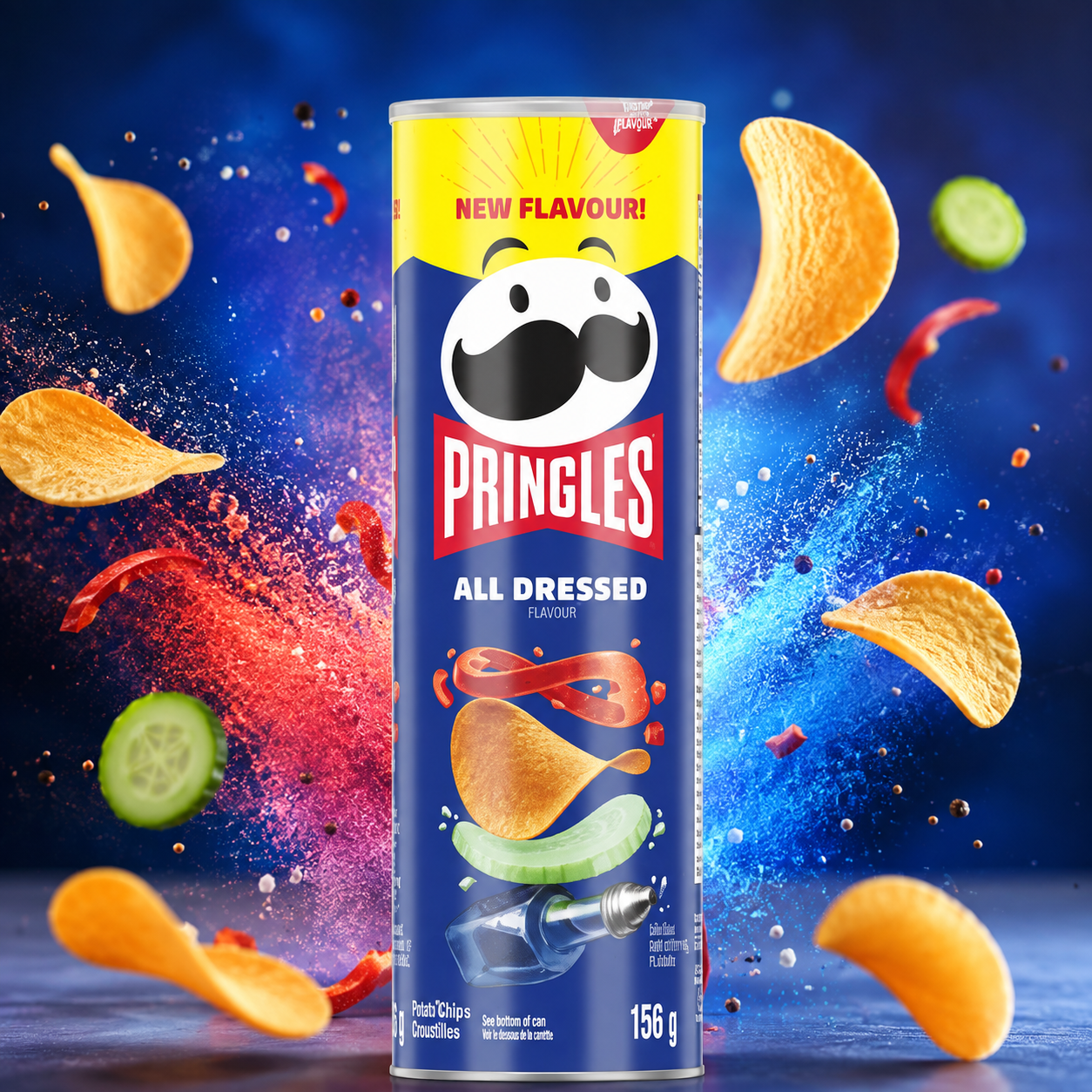 Pringles All Dressed 156 g – Fűszeres, Savanyús Ízesítésű Burgonyachips